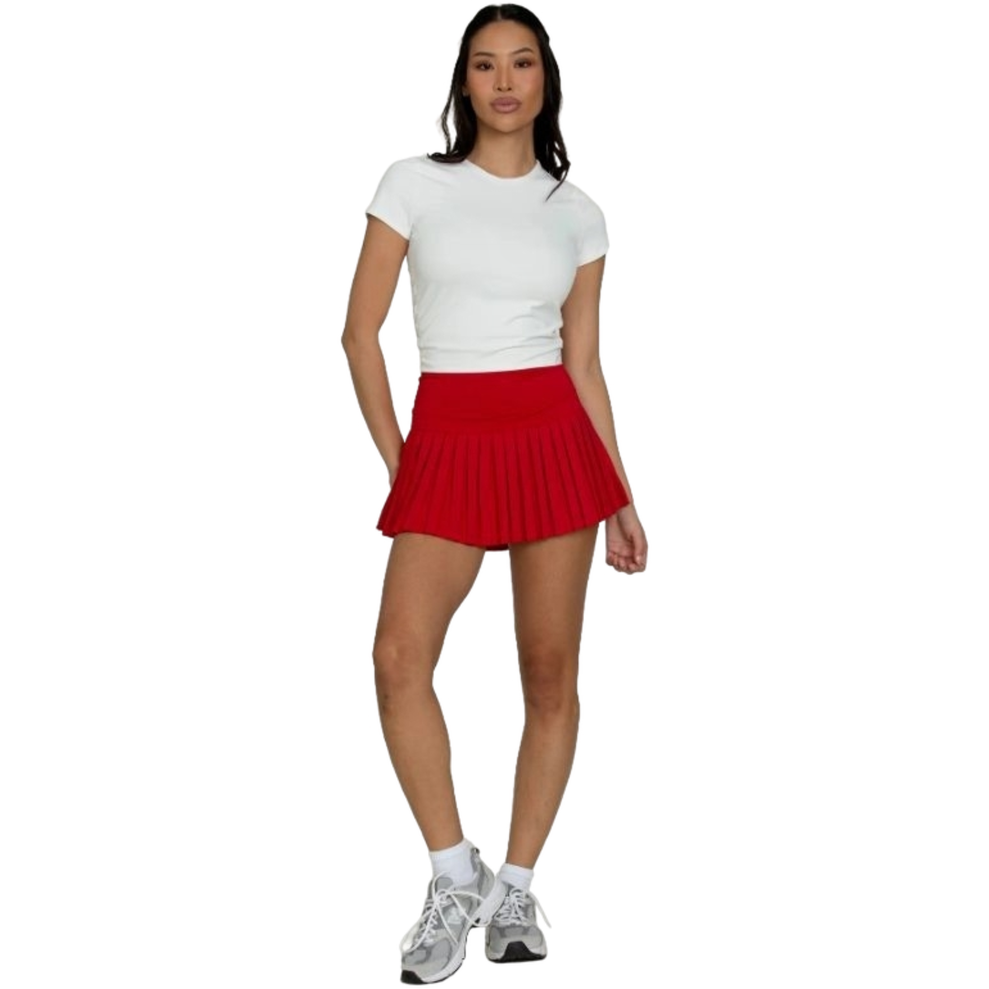 Gold Hinge Women's Pleated Tennis Skirt - Ruby - RUBY/CLARET Thumbnail View 6