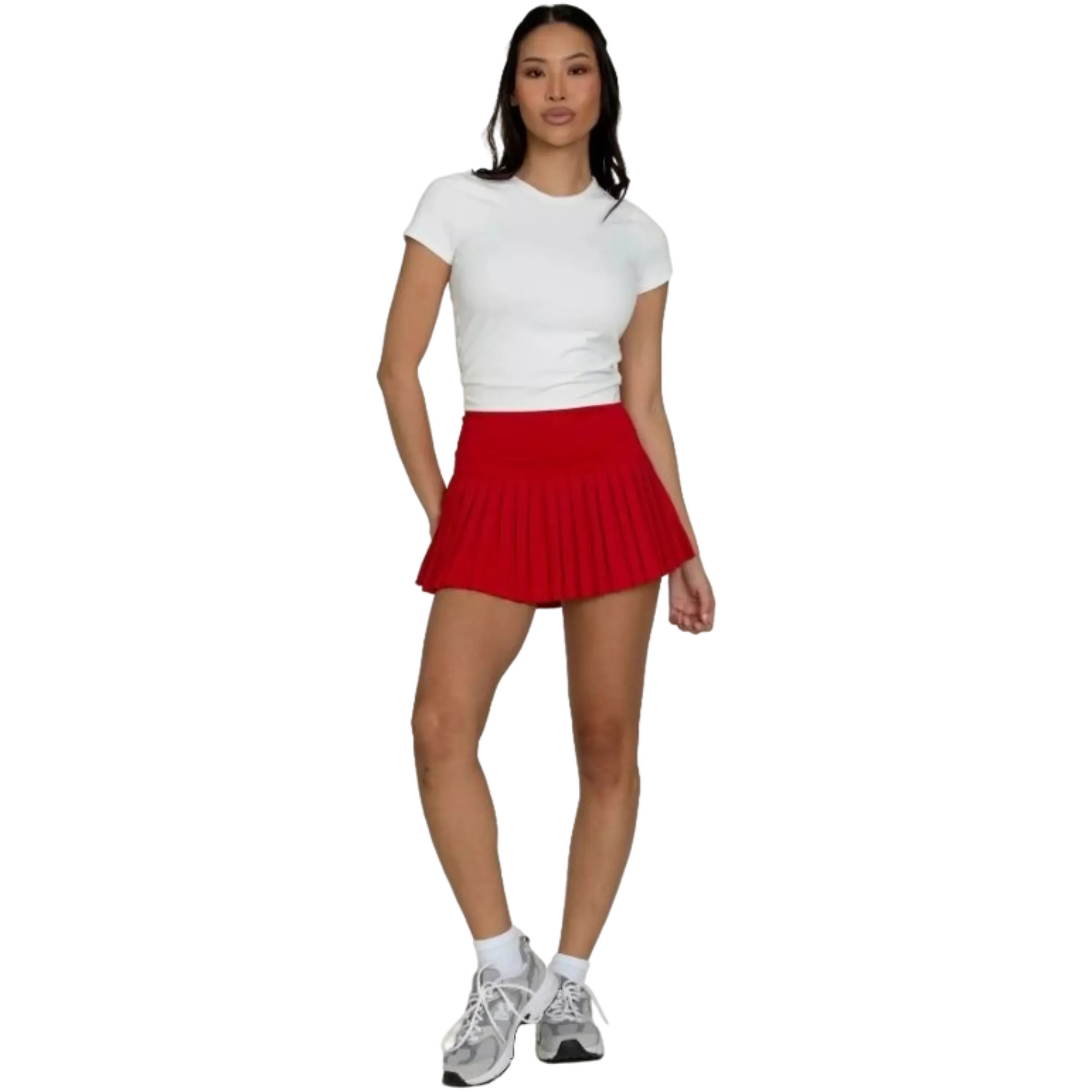 Gold Hinge Women's Pleated Tennis Skirt - Ruby - RUBY/CLARET