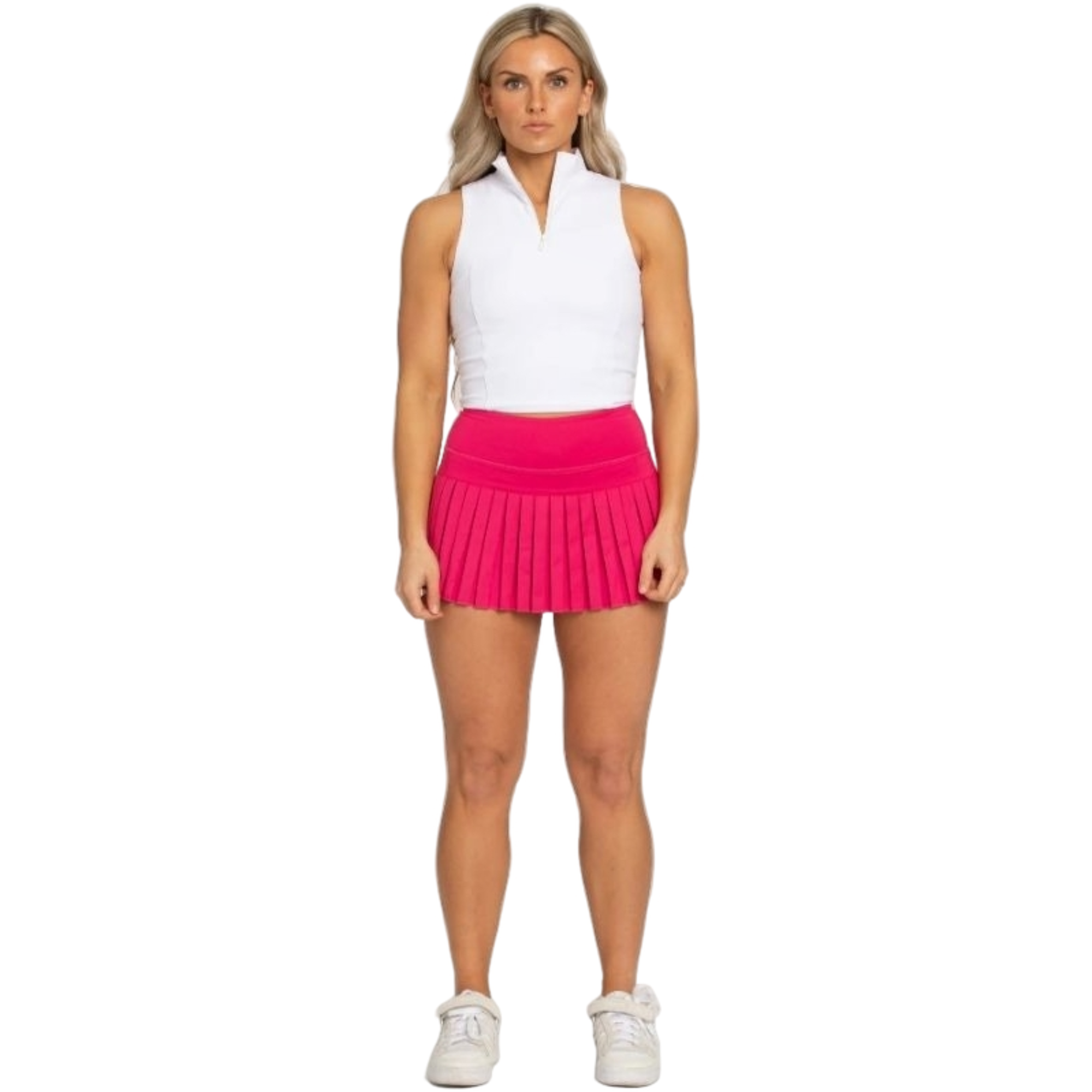 Gold Hinge Women's Pleated Tennis Skirt - Hot Pink - PINK Thumbnail View 5