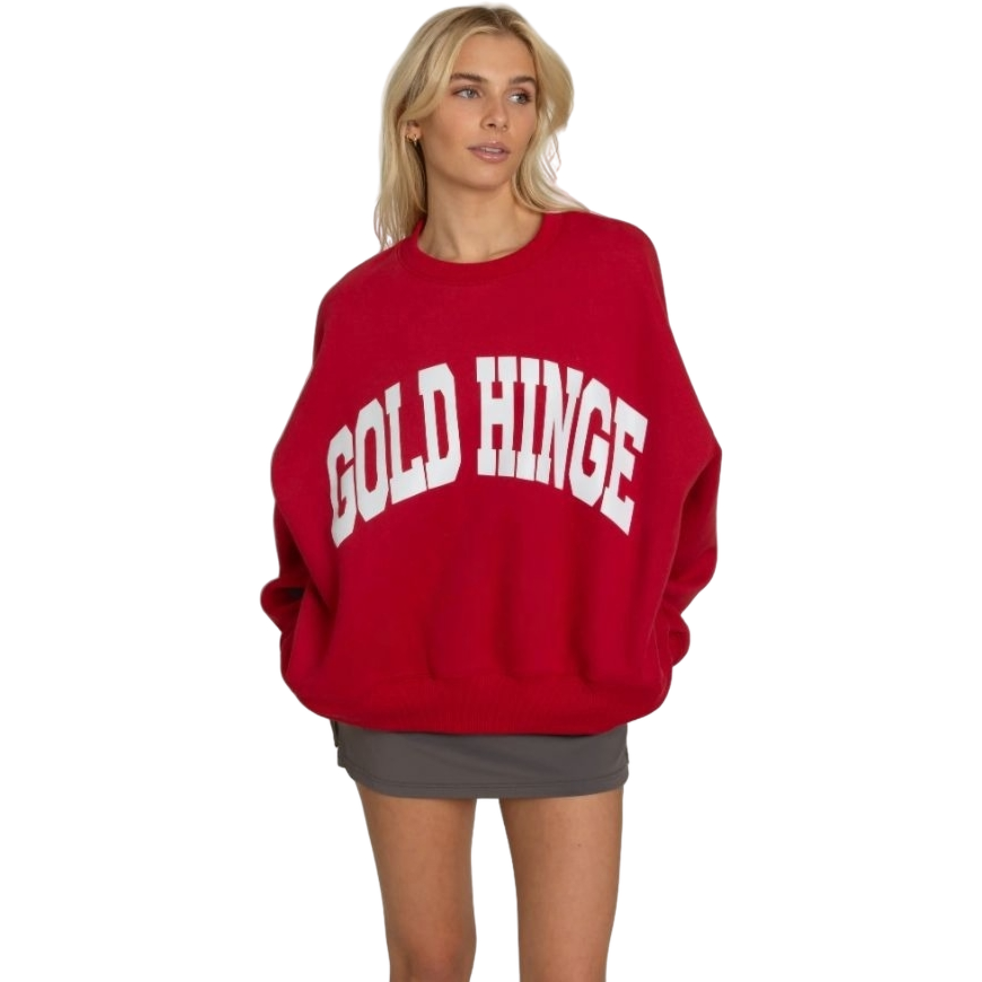 Gold Hinge Women's Wide Arm Sweatshirt - Ruby - RUBY/CLARET Thumbnail View 1