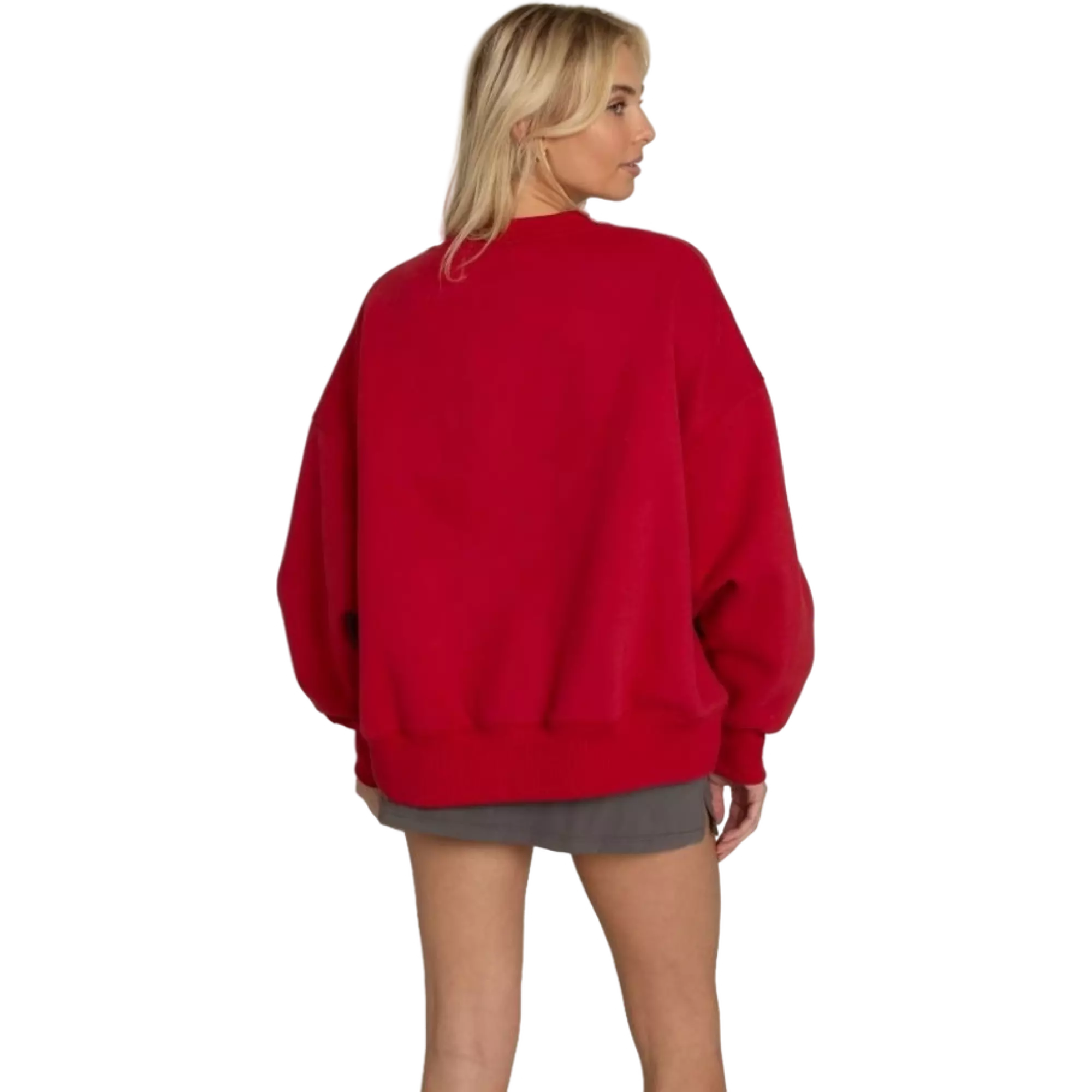 Gold Hinge Women's Wide Arm Sweatshirt - Ruby - RUBY/CLARET
