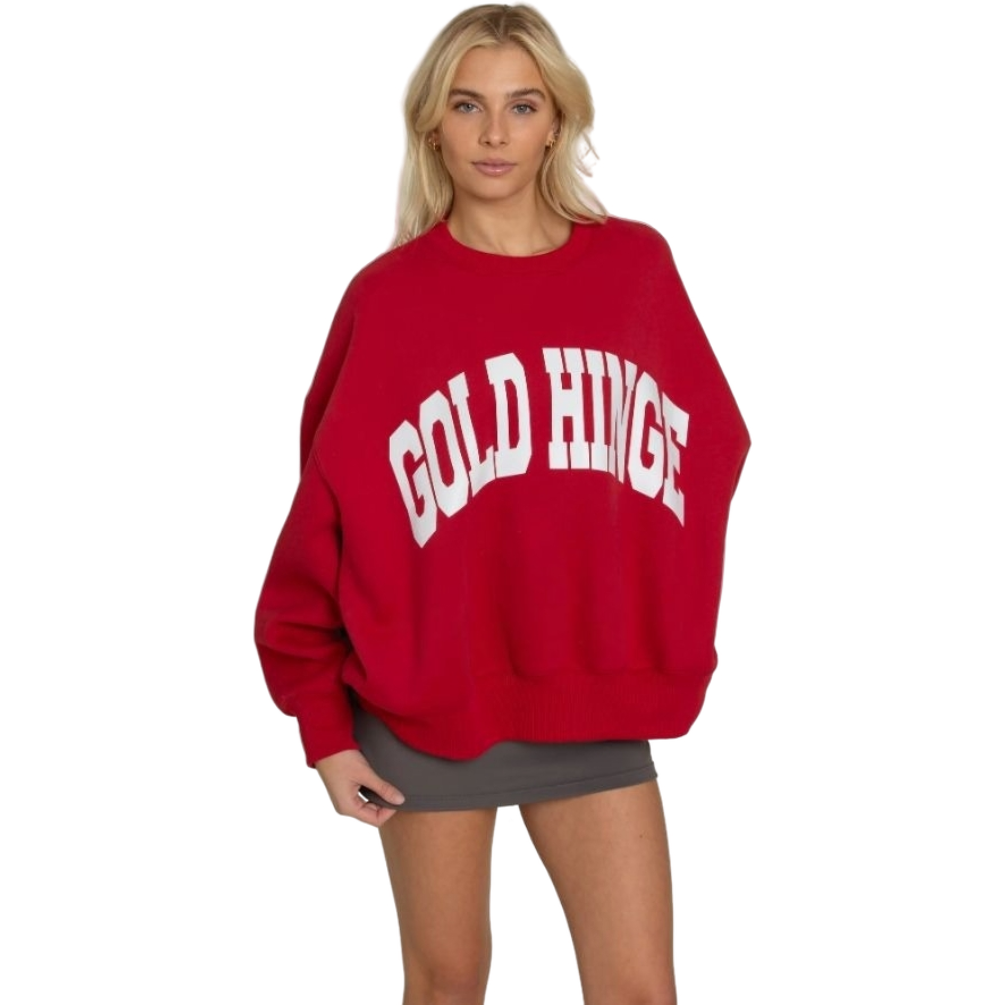 Gold Hinge Women's Wide Arm Sweatshirt - Ruby - RUBY/CLARET Thumbnail View 3