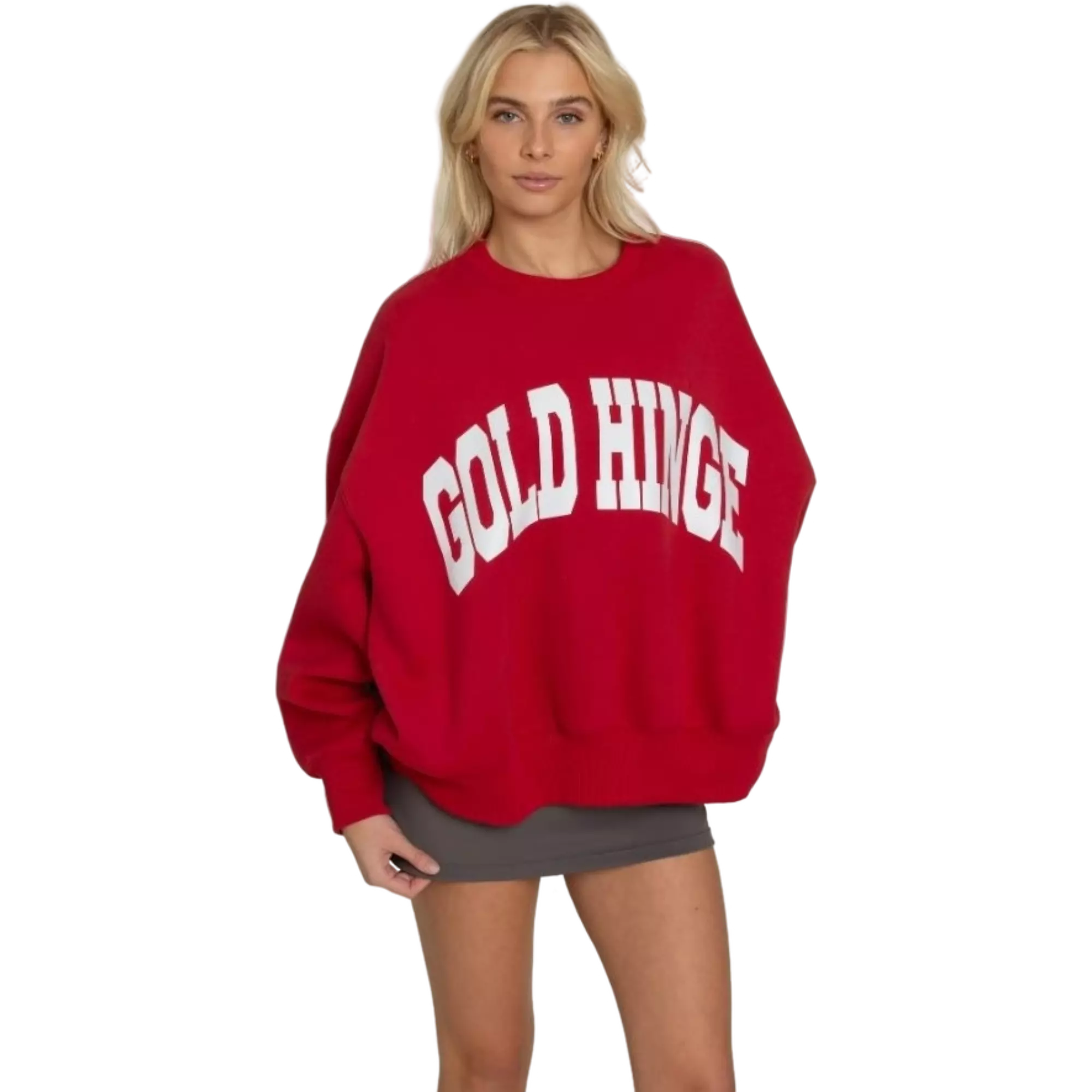 Gold Hinge Women's Wide Arm Sweatshirt - Ruby - RUBY/CLARET