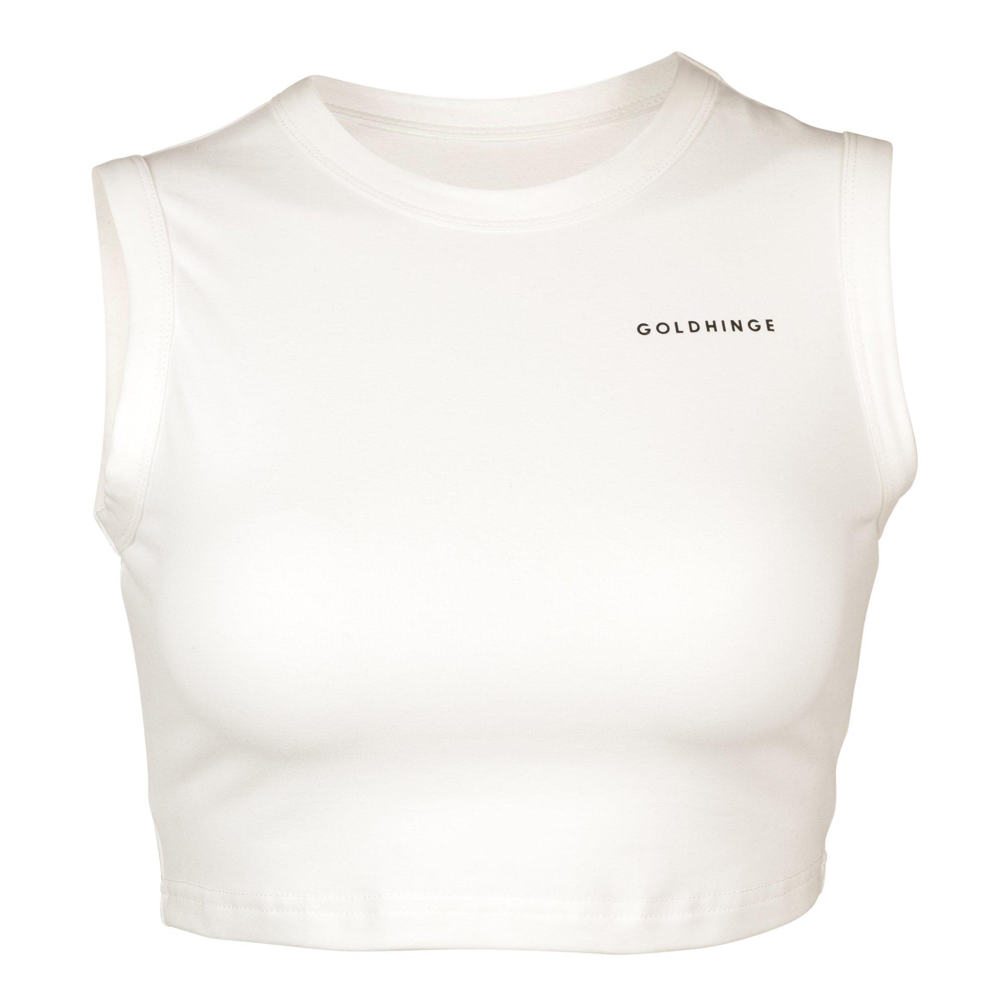 Gold Hinge Women's Crop Tank - Ivory - IVORY Thumbnail View 1