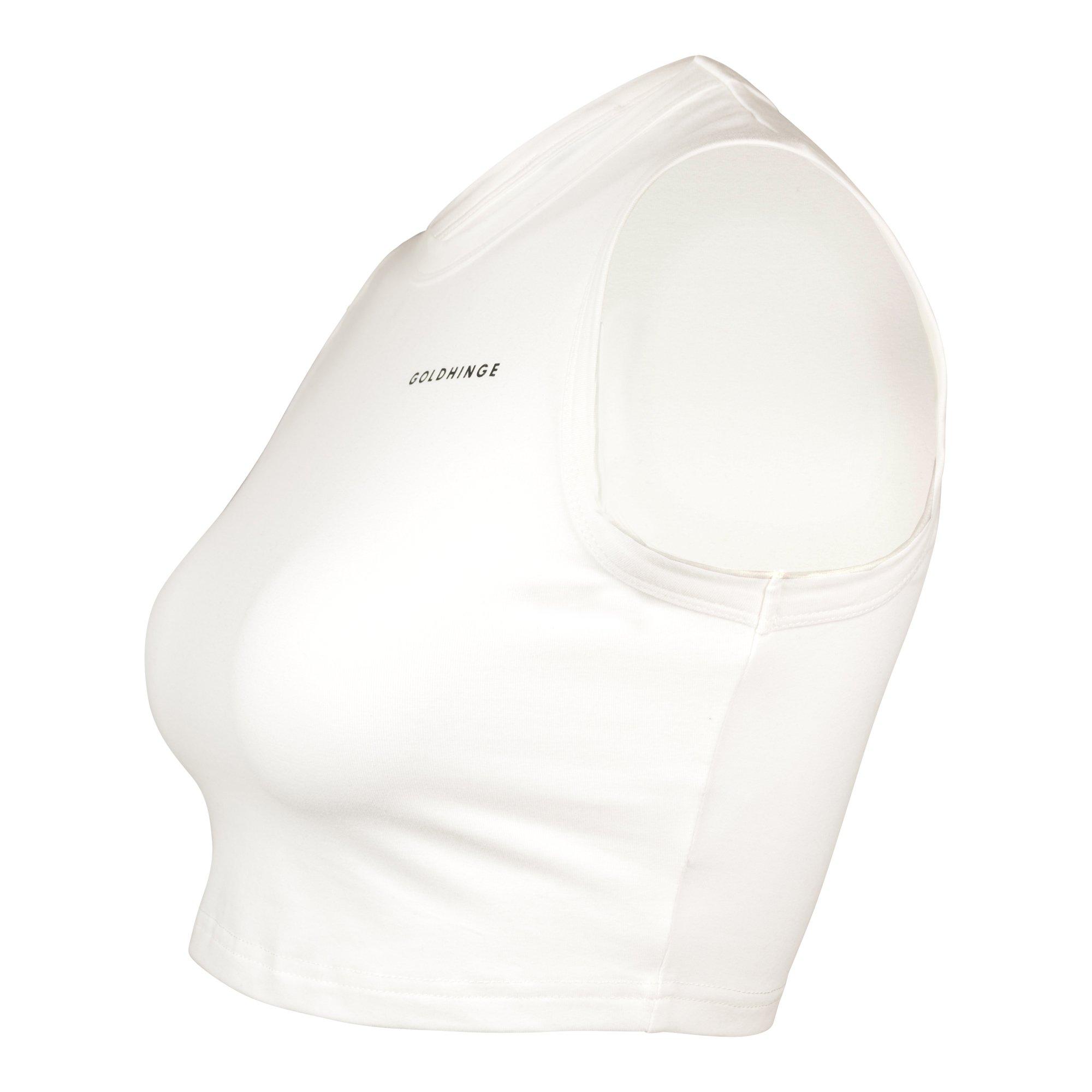 Gold Hinge Women's Crop Tank - Ivory - IVORY Thumbnail View 3