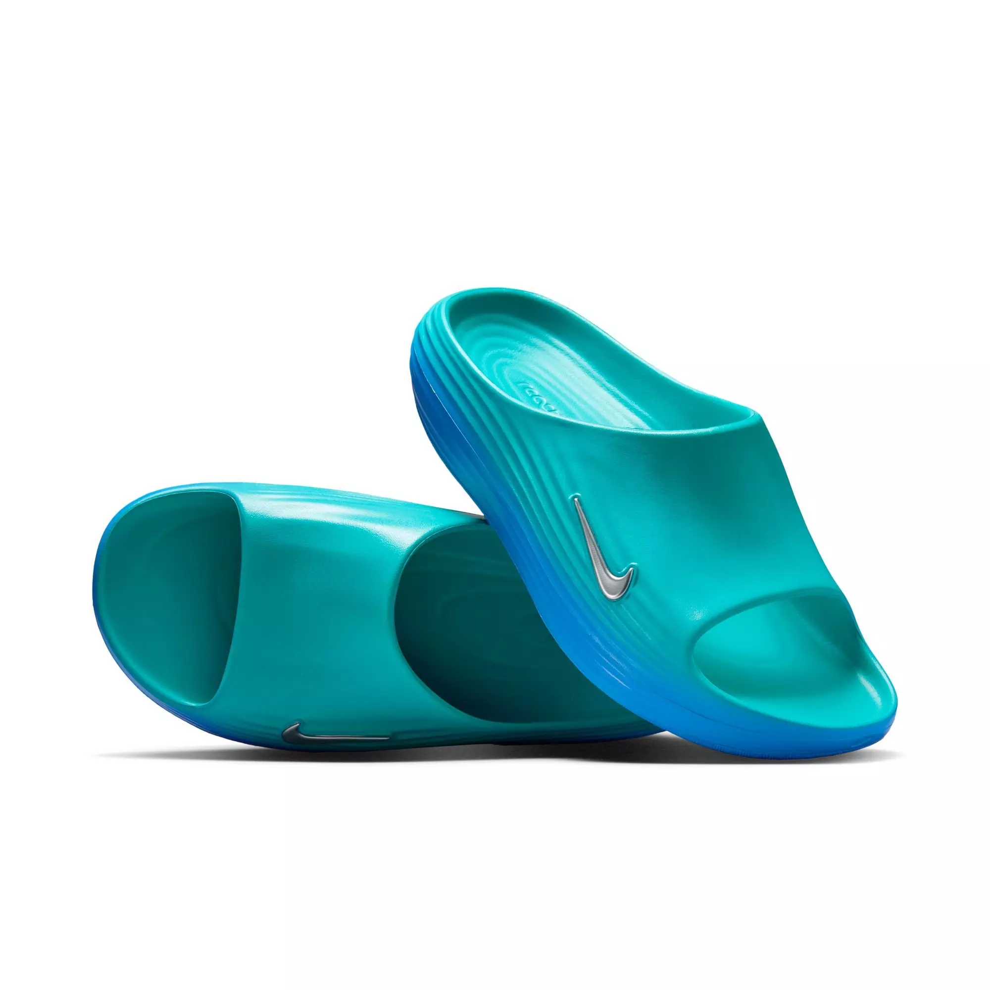 Nike ReactX Rejuven8 "Dusty Cactus/Metallic Silver/Game Royal" Unisex Slide - LT BLUE/ROYAL