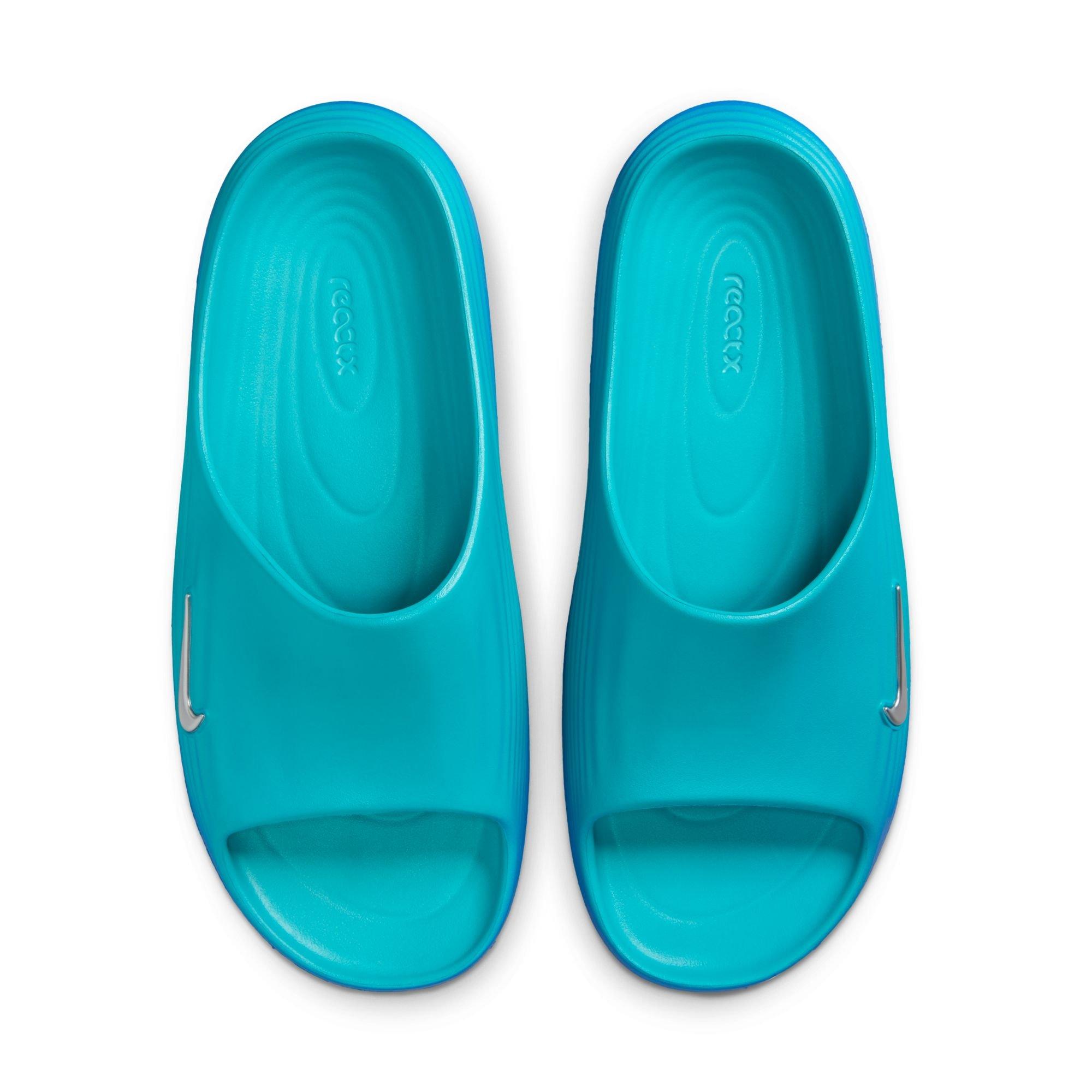 Nike ReactX Rejuven8 "Dusty Cactus/Metallic Silver/Game Royal" Unisex Slide - LT BLUE/ROYAL Thumbnail View 6