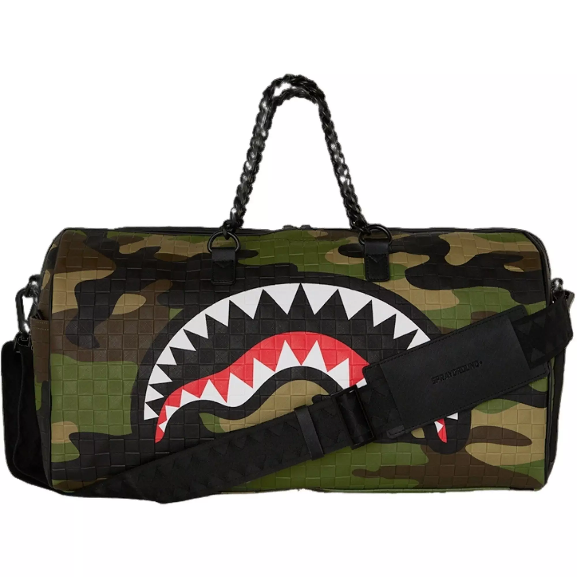 Sprayground Woodland Camo Duffle Bag - CAMO/BLACK