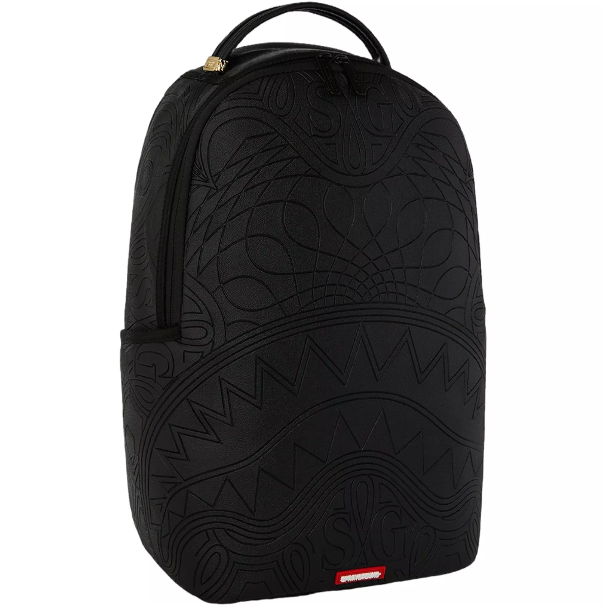 Sprayground Shark Central Embossed Backpack - BLACK