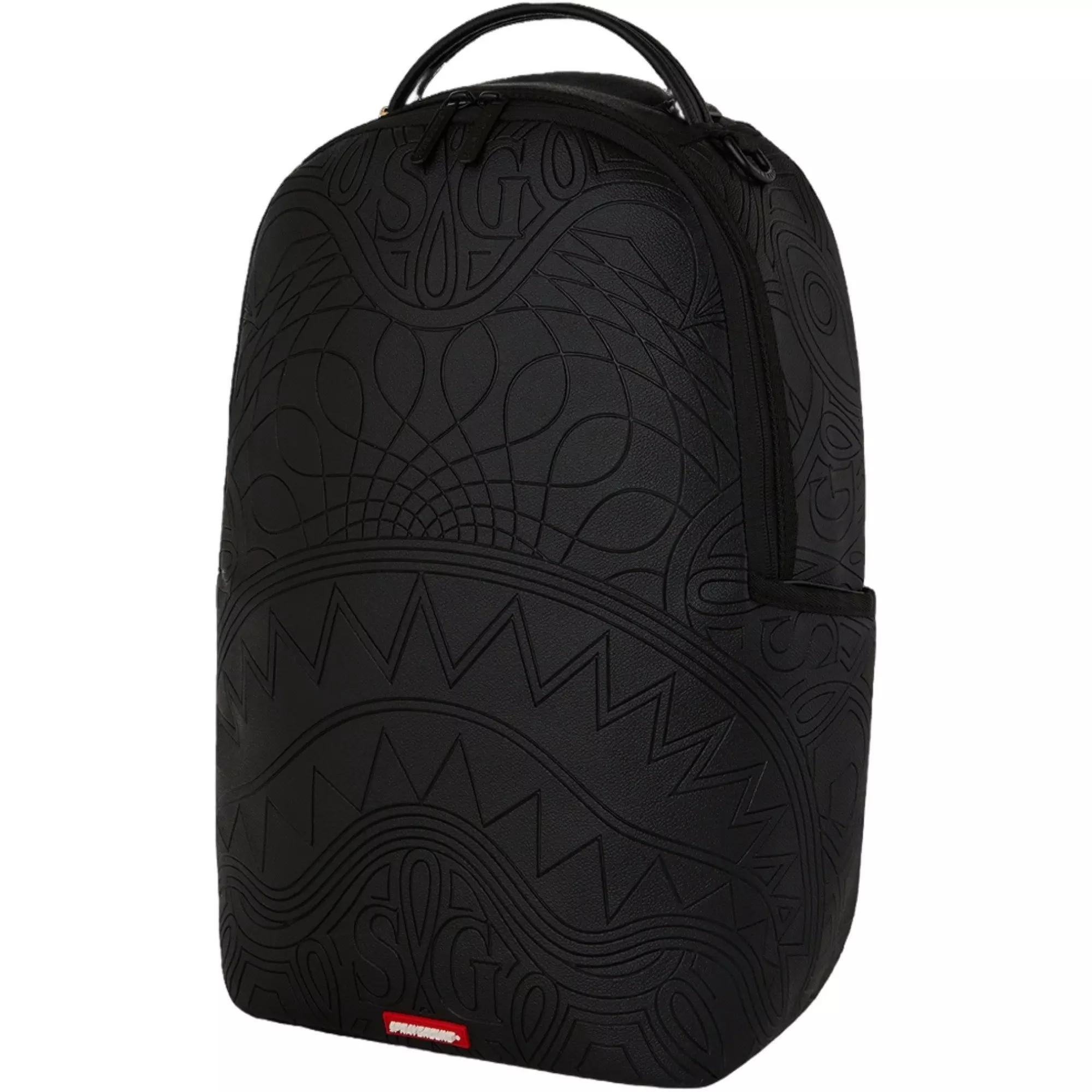 Sprayground Shark Central Embossed Backpack - BLACK