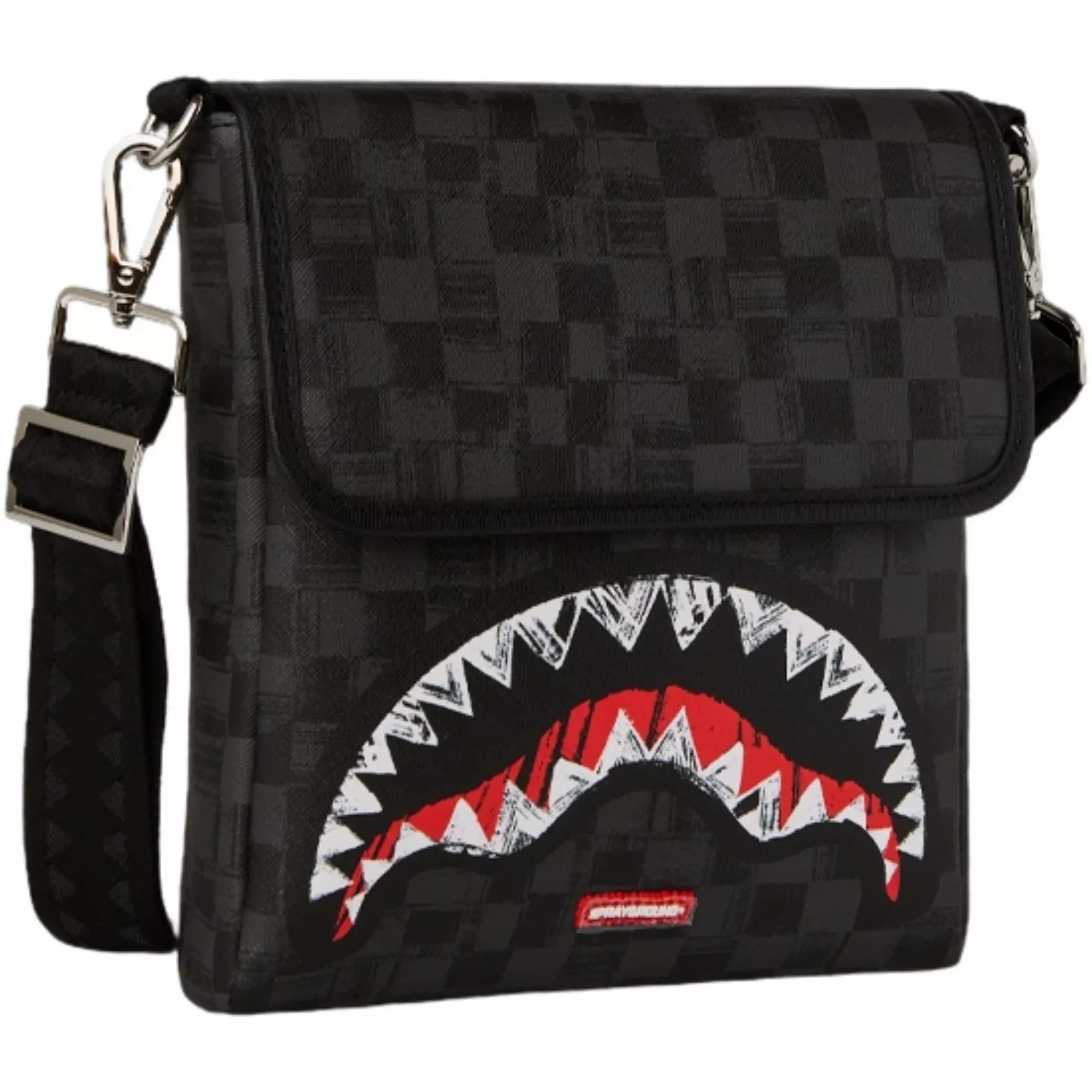 Sprayground Shark Scribble Messenger Bag - BLACK