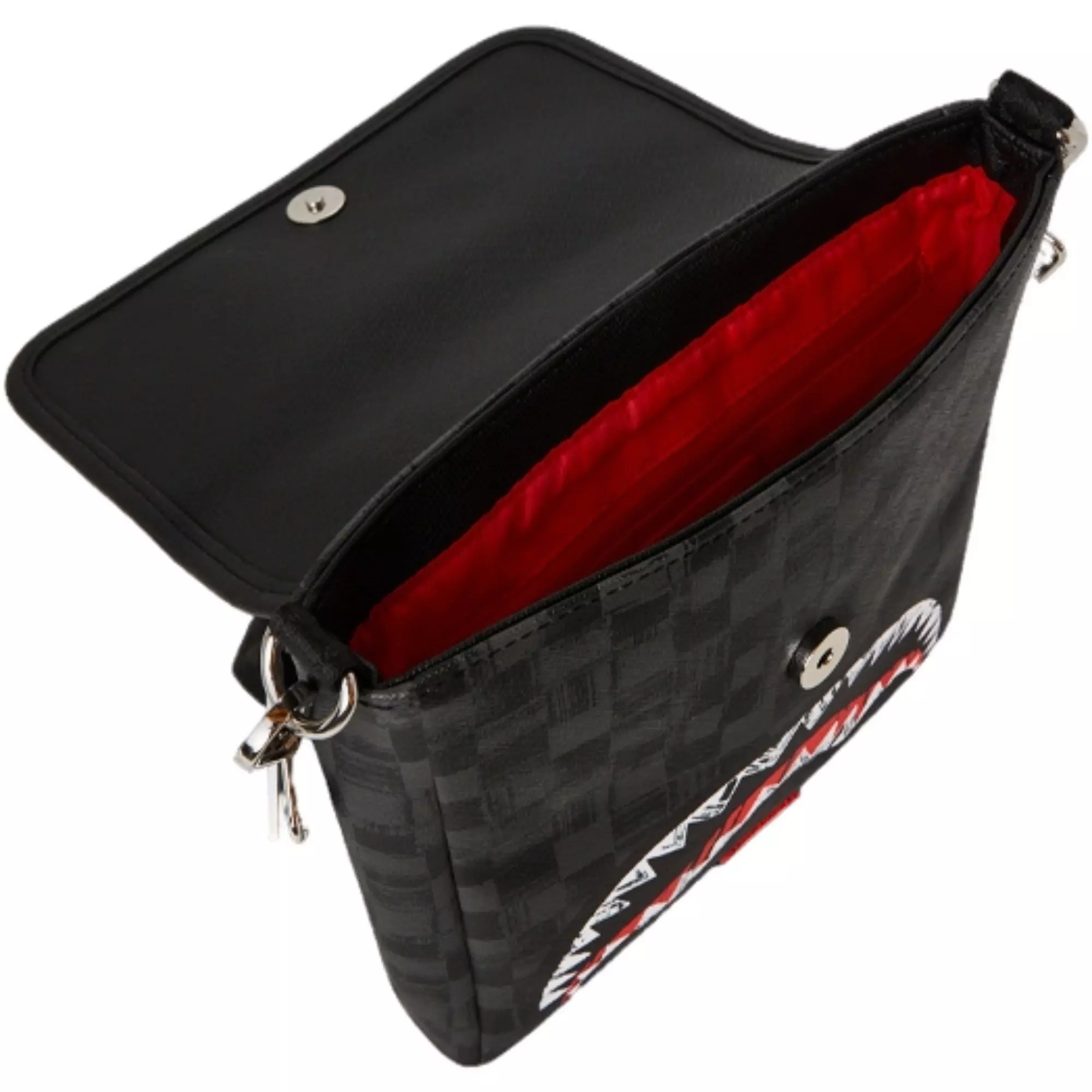 Sprayground Shark Scribble Messenger Bag - BLACK