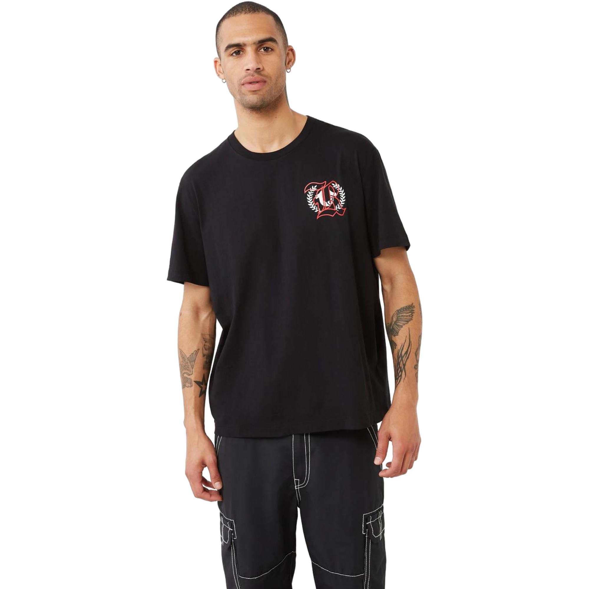 True Religion Men's Multi Print Logo Tee - BLACK Thumbnail View 1
