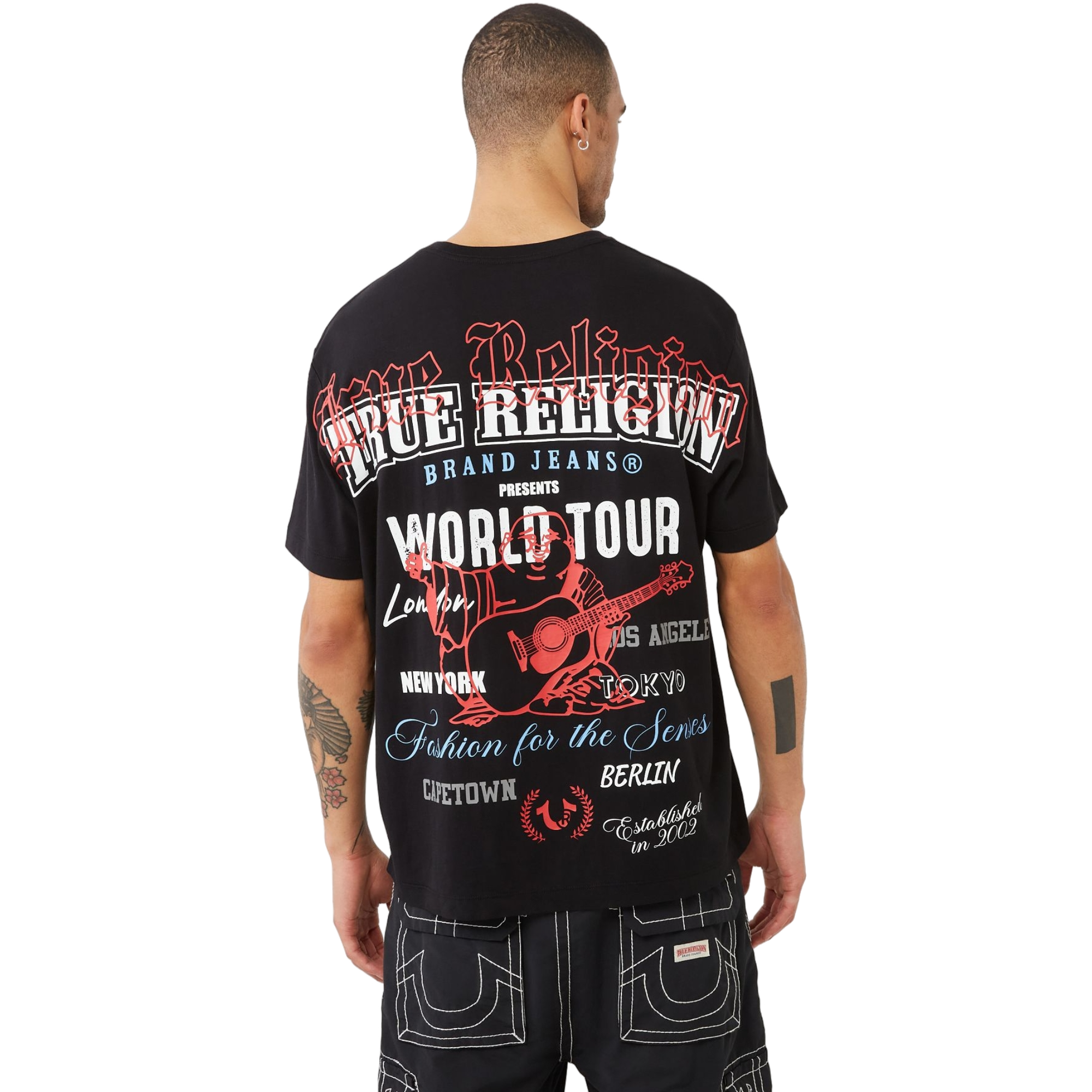 True Religion Men's Multi Print Logo Tee - BLACK Thumbnail View 2