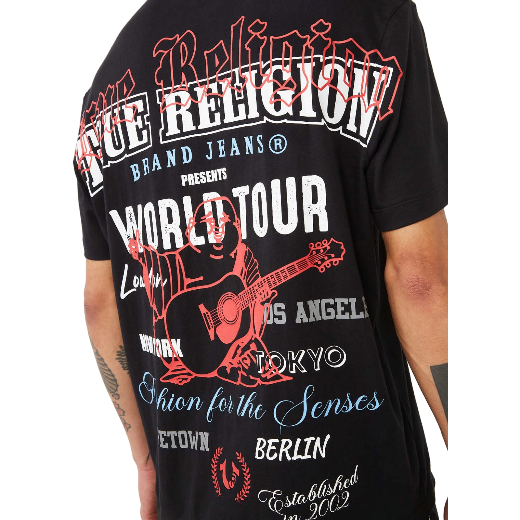 True Religion Men's Multi Print Logo Tee - BLACK Thumbnail View 4