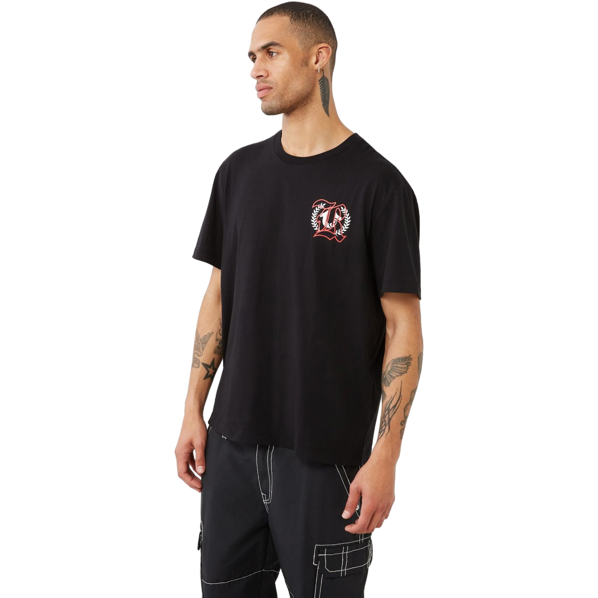 True Religion Men's Multi Print Logo Tee - BLACK Thumbnail View 5