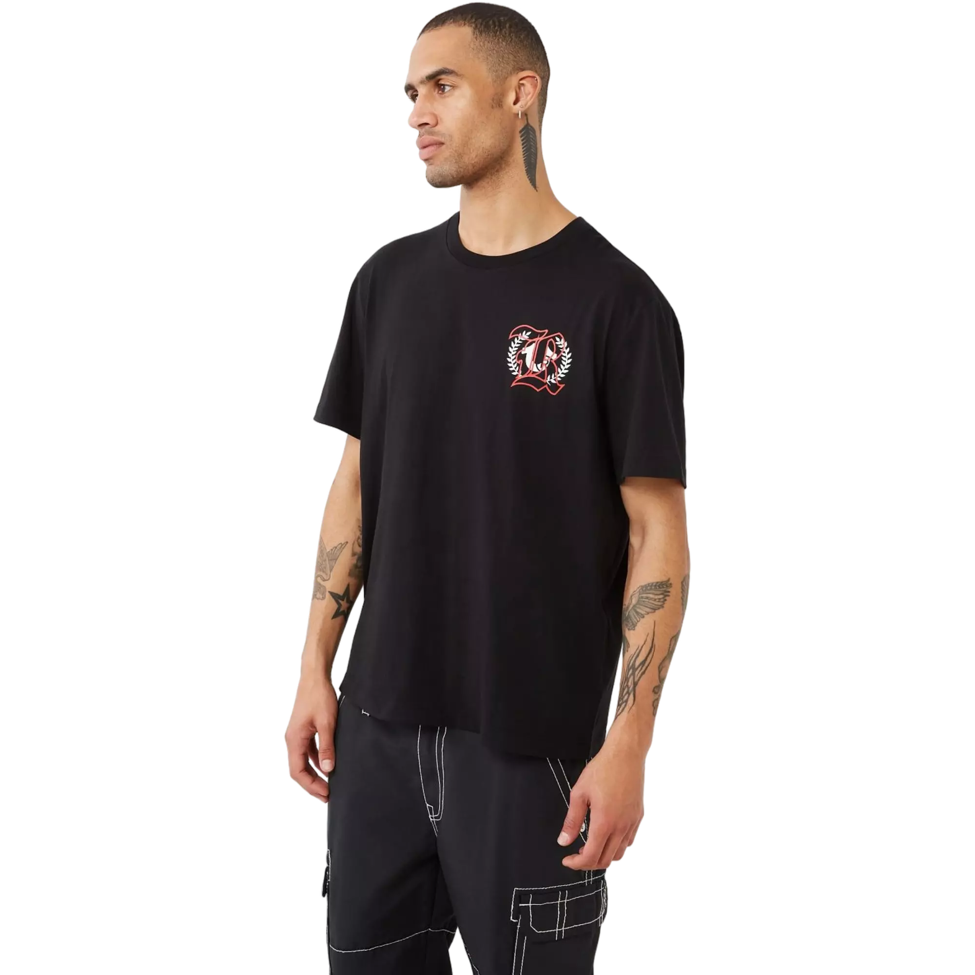 True Religion Men's Multi Print Logo Tee - BLACK
