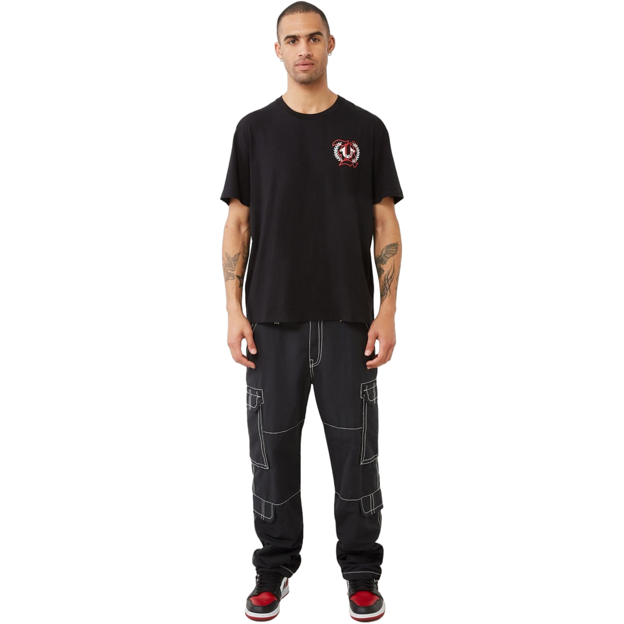 True Religion Men's Multi Print Logo Tee - BLACK Thumbnail View 6