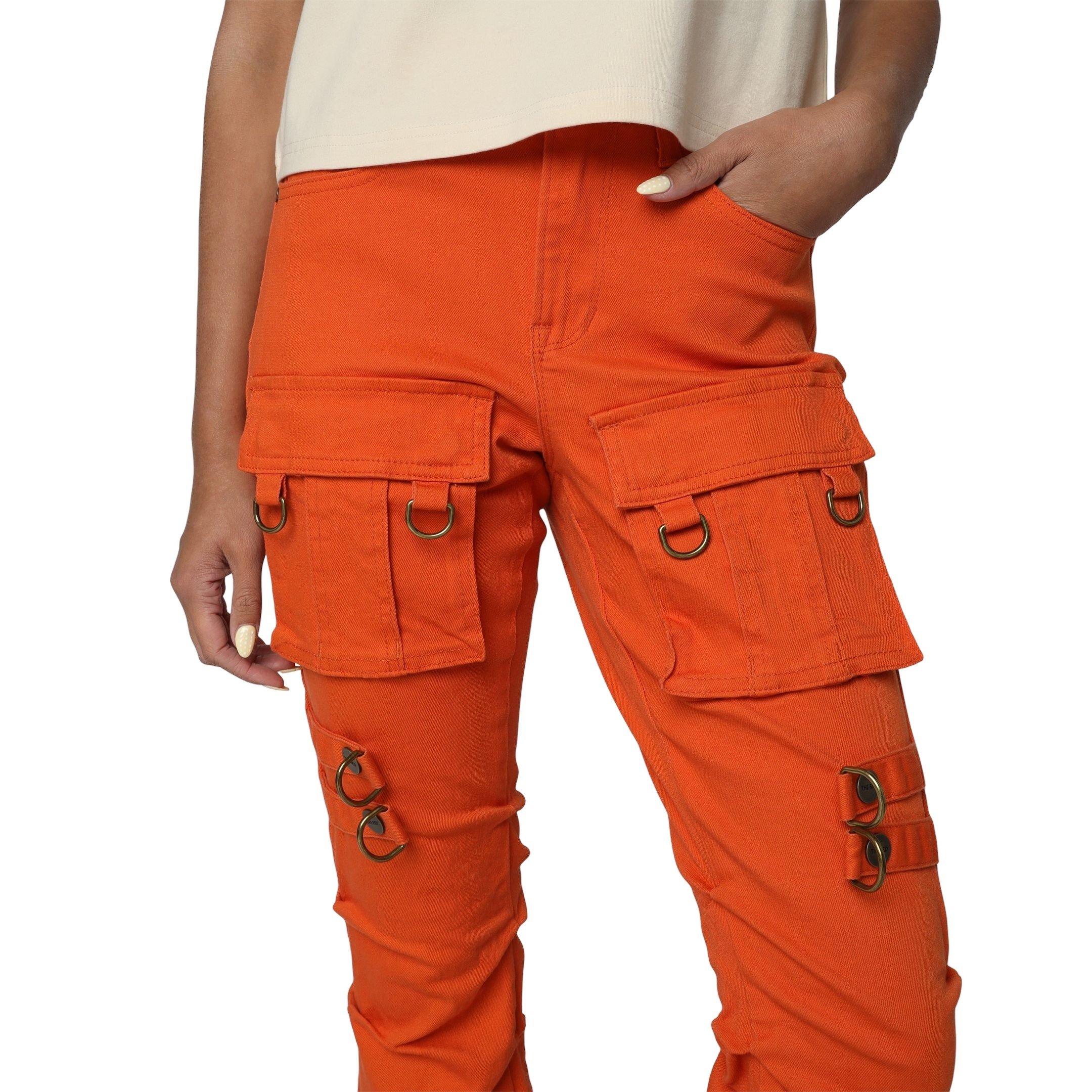 Smoke Rise Women's Mid-Rise Stacked Twill Pants - Orange - ORANGE Thumbnail View 3