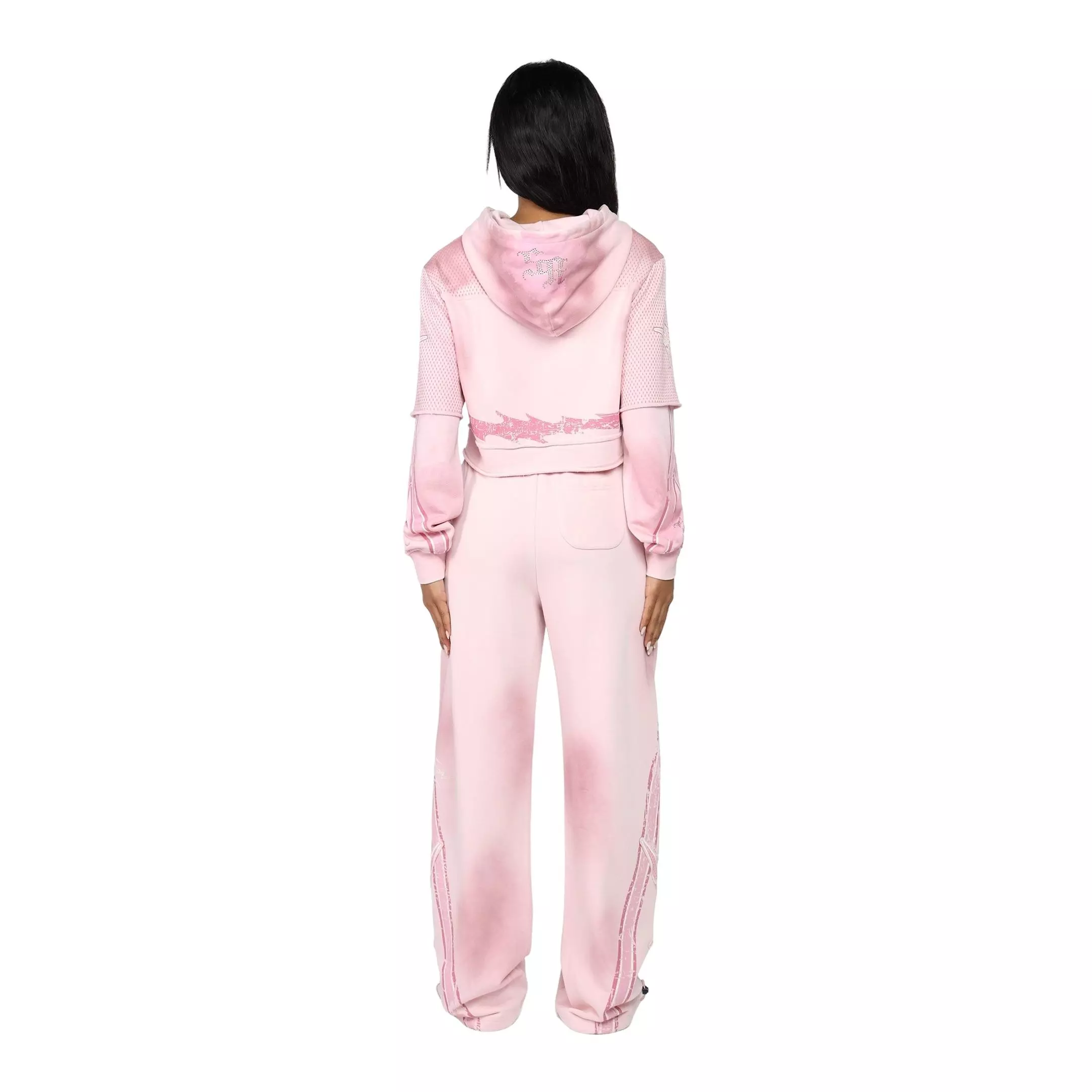 Smoke Rise Women's Skull Wide Leg Pants - Pink