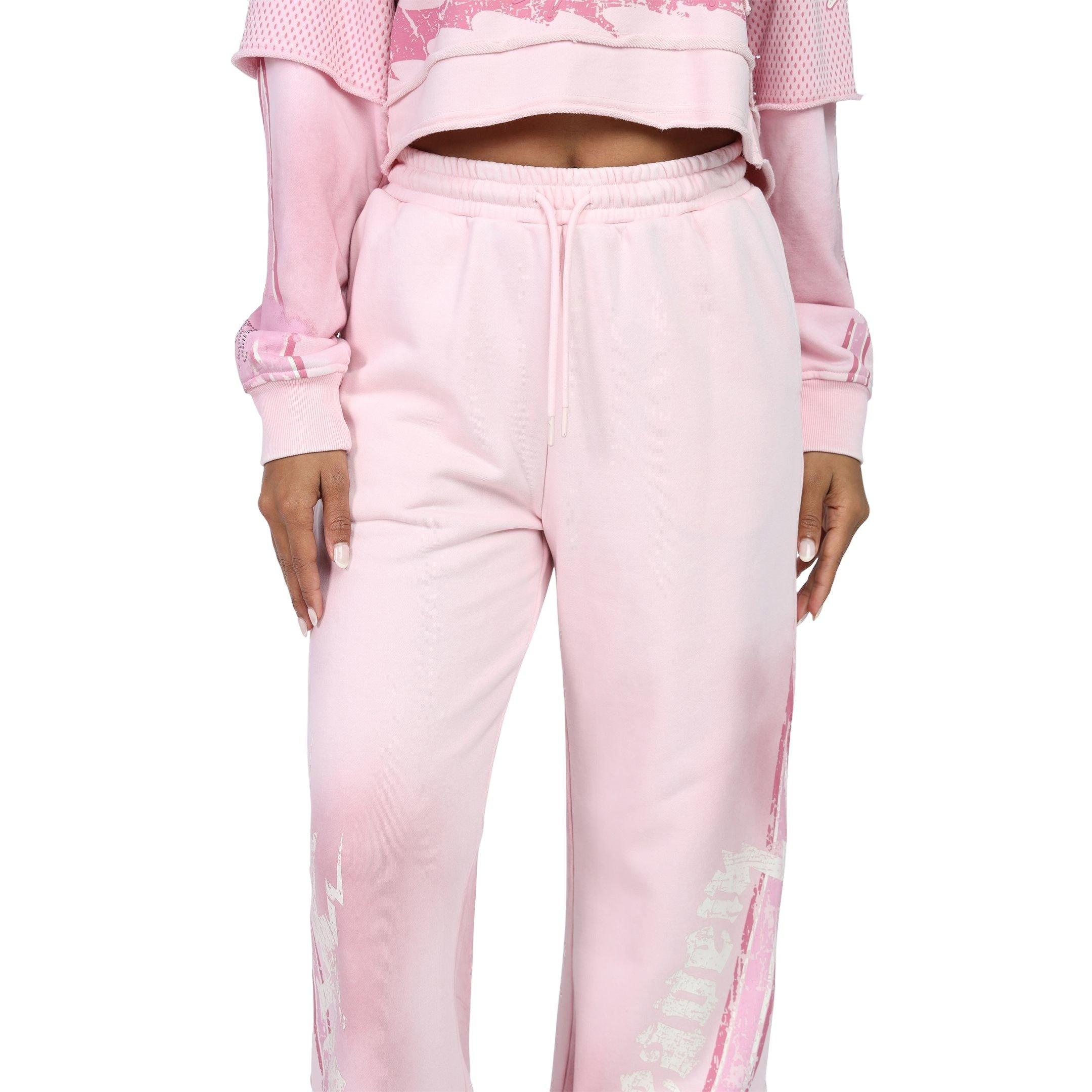 Smoke Rise Women's Skull Wide Leg Pants - Pink - PINK Thumbnail View 4