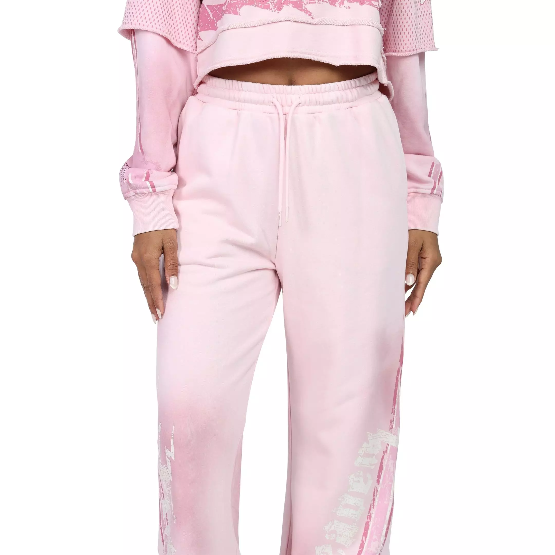 Smoke Rise Women's Skull Wide Leg Pants - Pink
