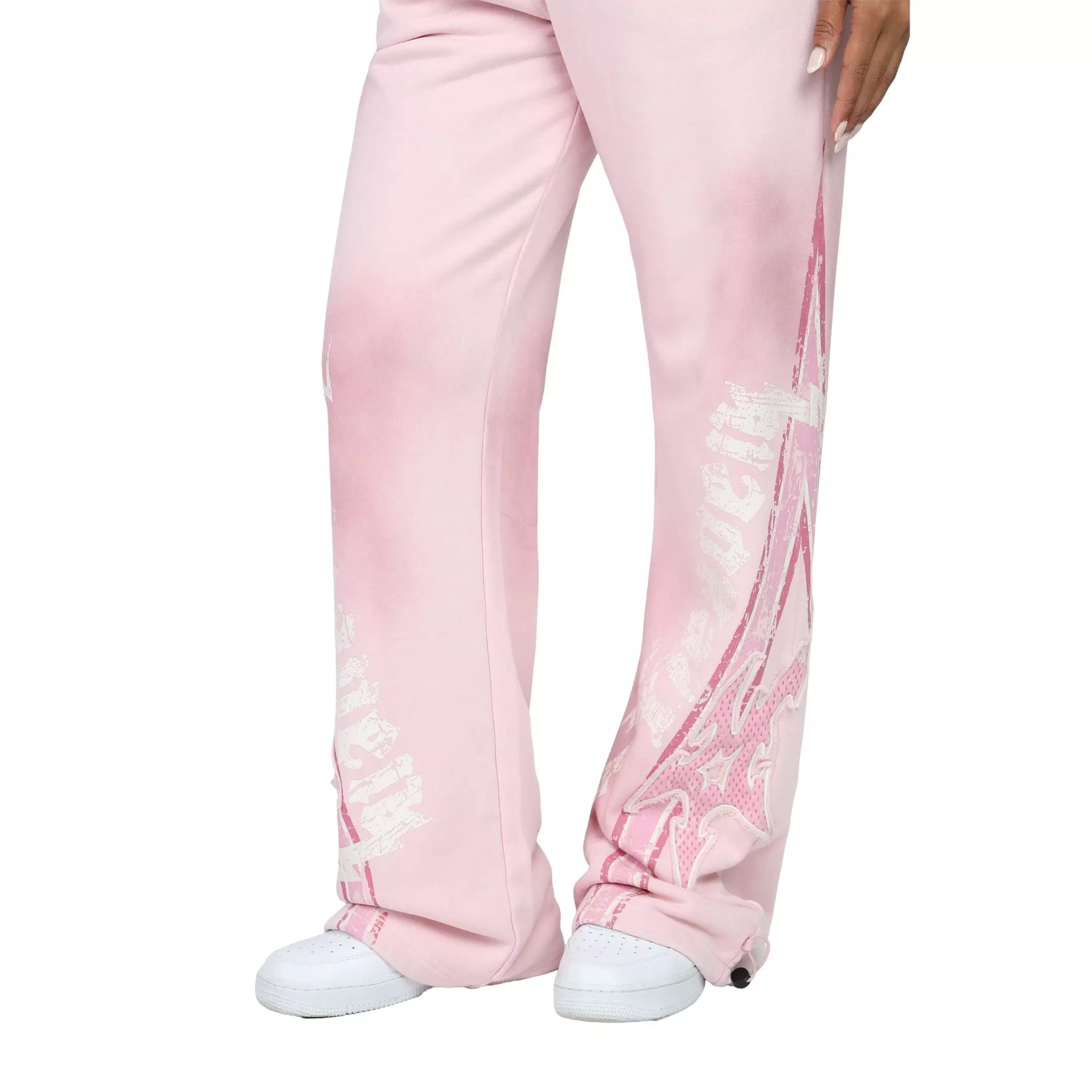 Smoke Rise Women's Skull Wide Leg Pants - Pink - PINK