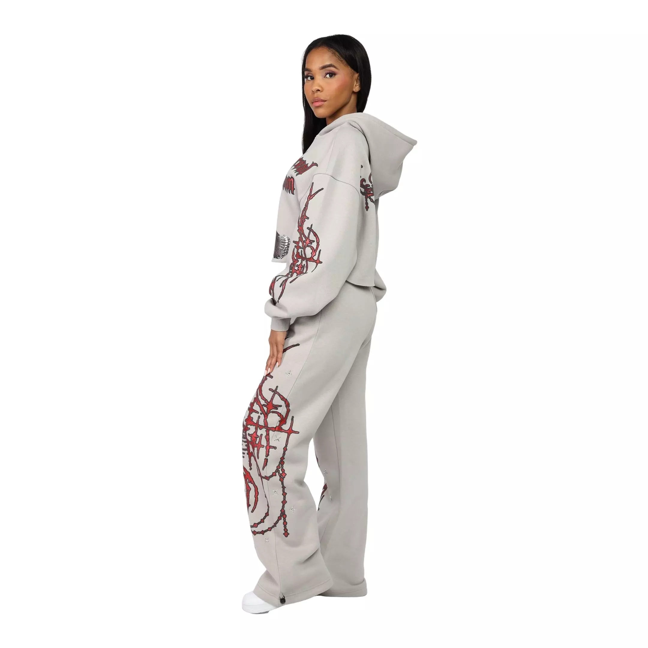 Smoke Rise Women's Hand Wide Leg Fleece Pants - TAN