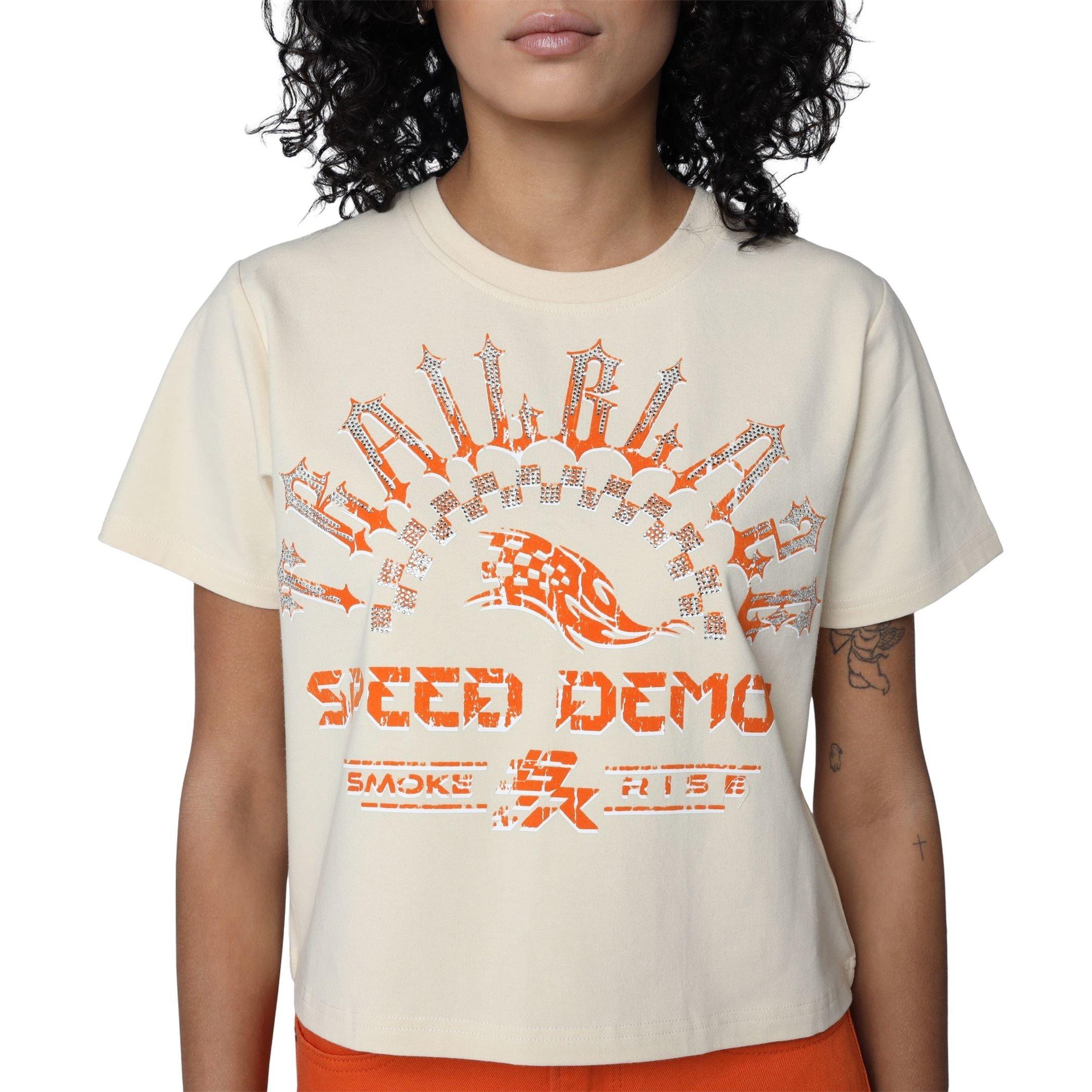 Smoke Rise Women's AJ3 Racing Tee - Black/Metallic Silver - BLACK/SILVER Thumbnail View 1