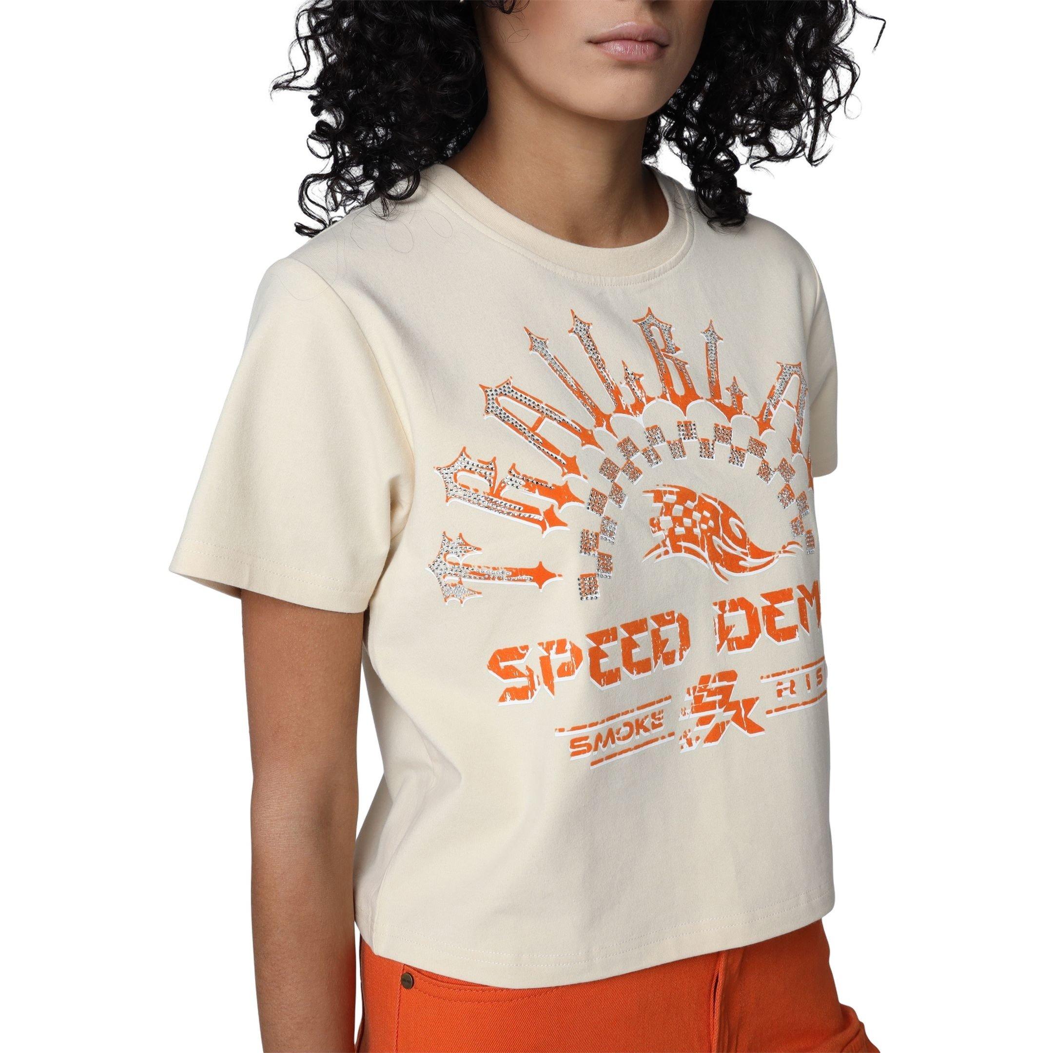 Smoke Rise Women's AJ3 Racing Tee - Black/Metallic Silver - BLACK/SILVER Thumbnail View 3