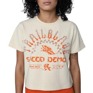 Smoke Rise Women's AJ3 Racing Tee - Black/Metallic Silver