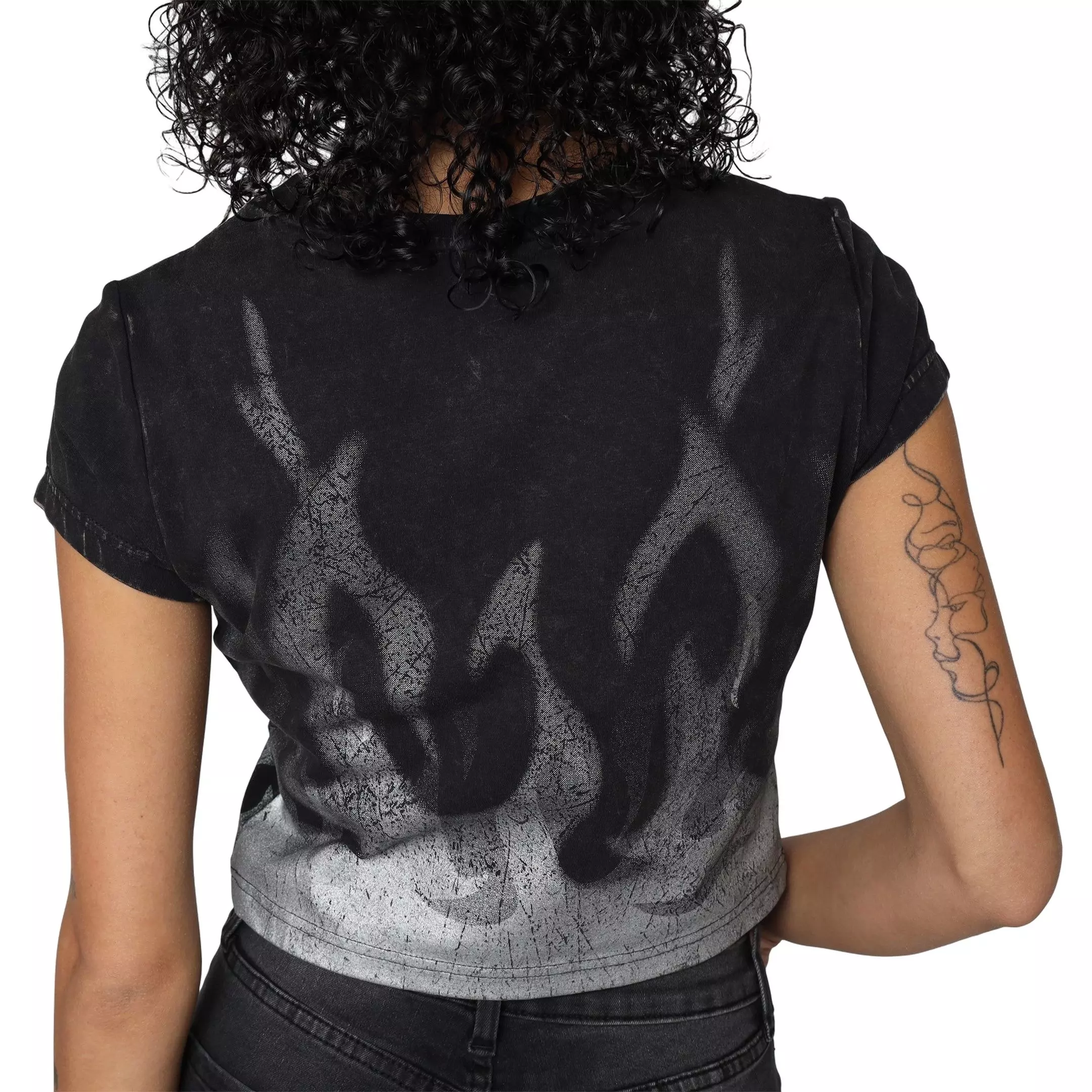 Smoke Rise Women's Flame Tee - Black/Metallic Silver - BLACK/SILVER