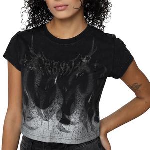 Smoke Rise Women's Flame Tee - Black/Metallic Silver
