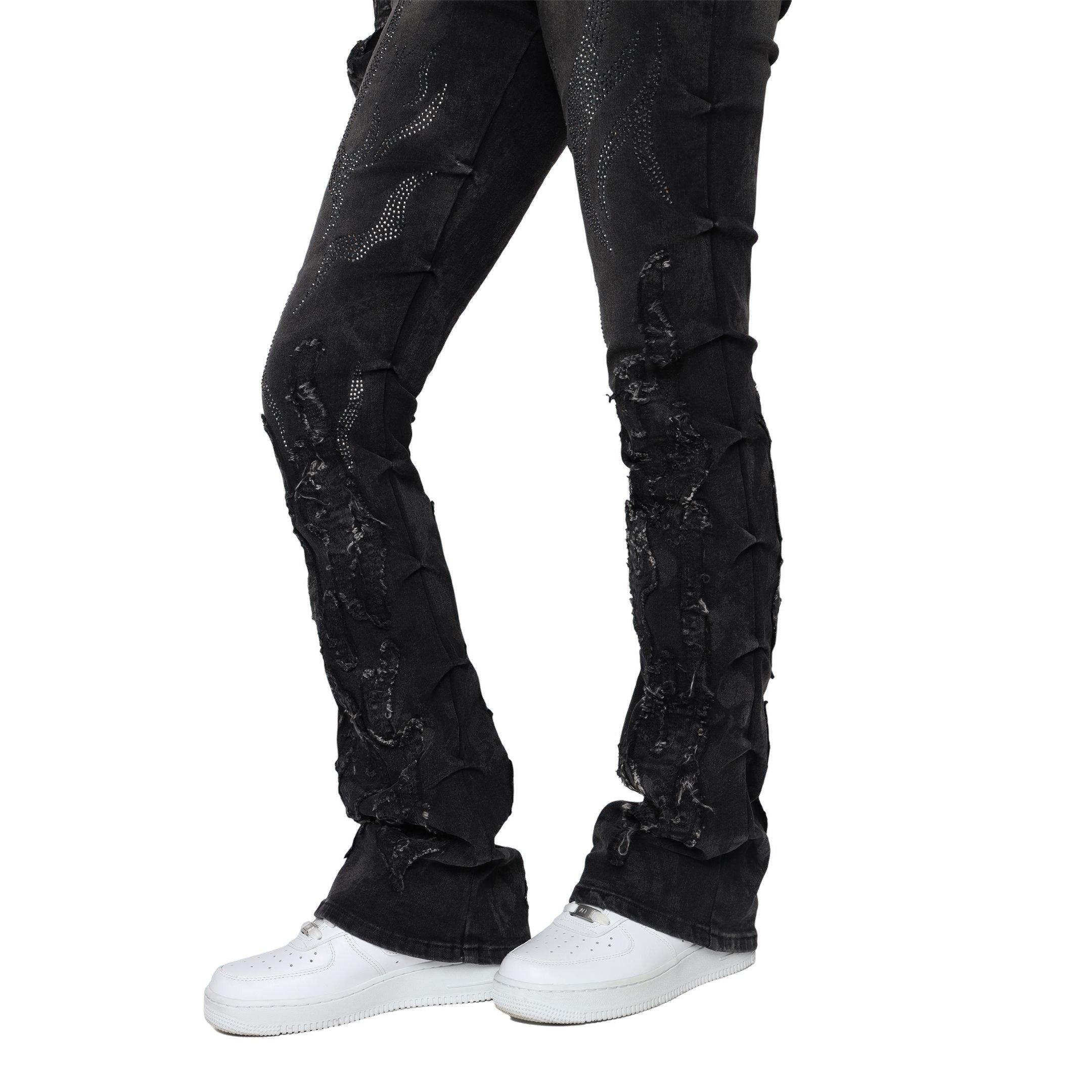 Smoke Rise Women's Flame High-Rise Denim Pants - Black - BLACK Thumbnail View 5