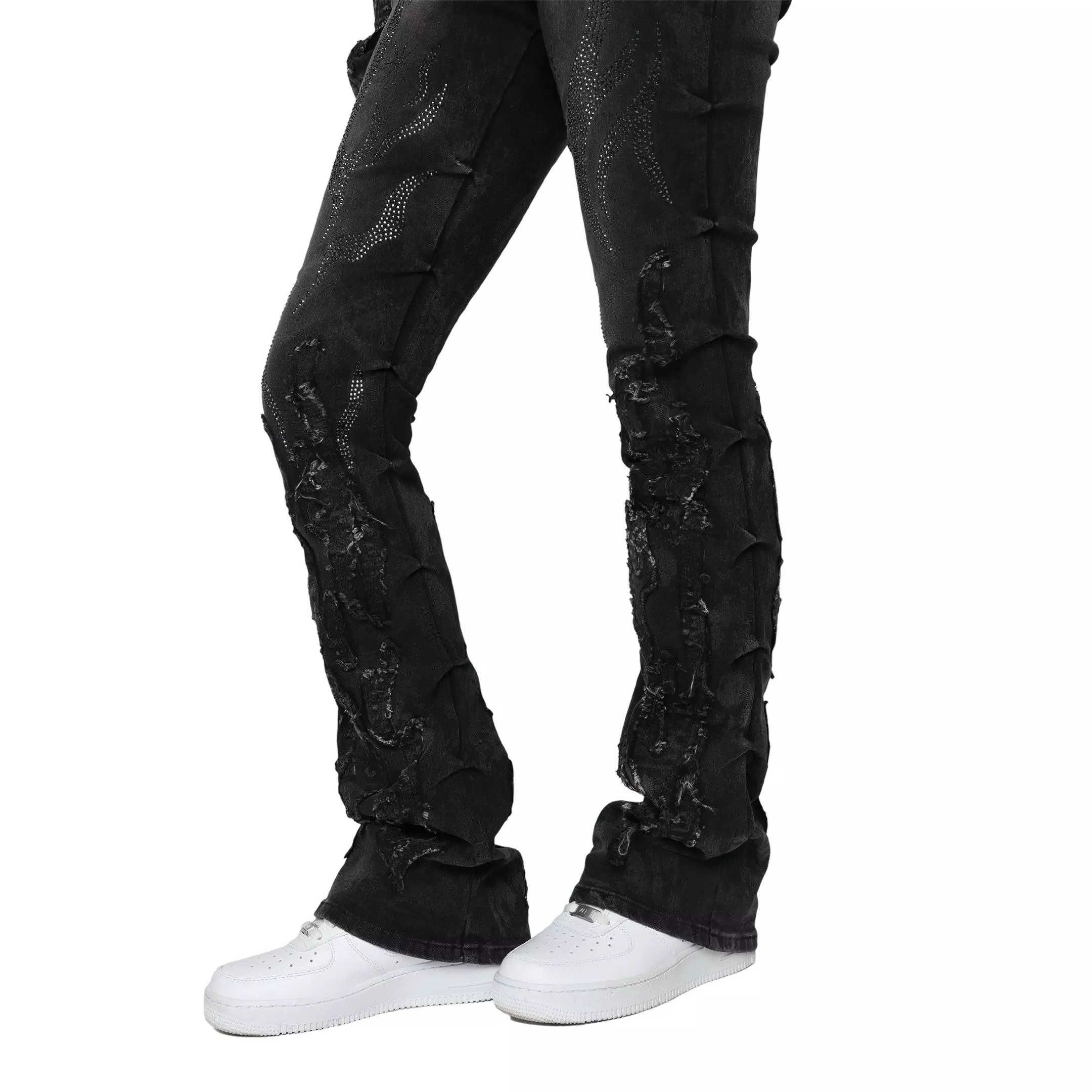 Smoke Rise Women's Flame High-Rise Denim Pants - Black - BLACK