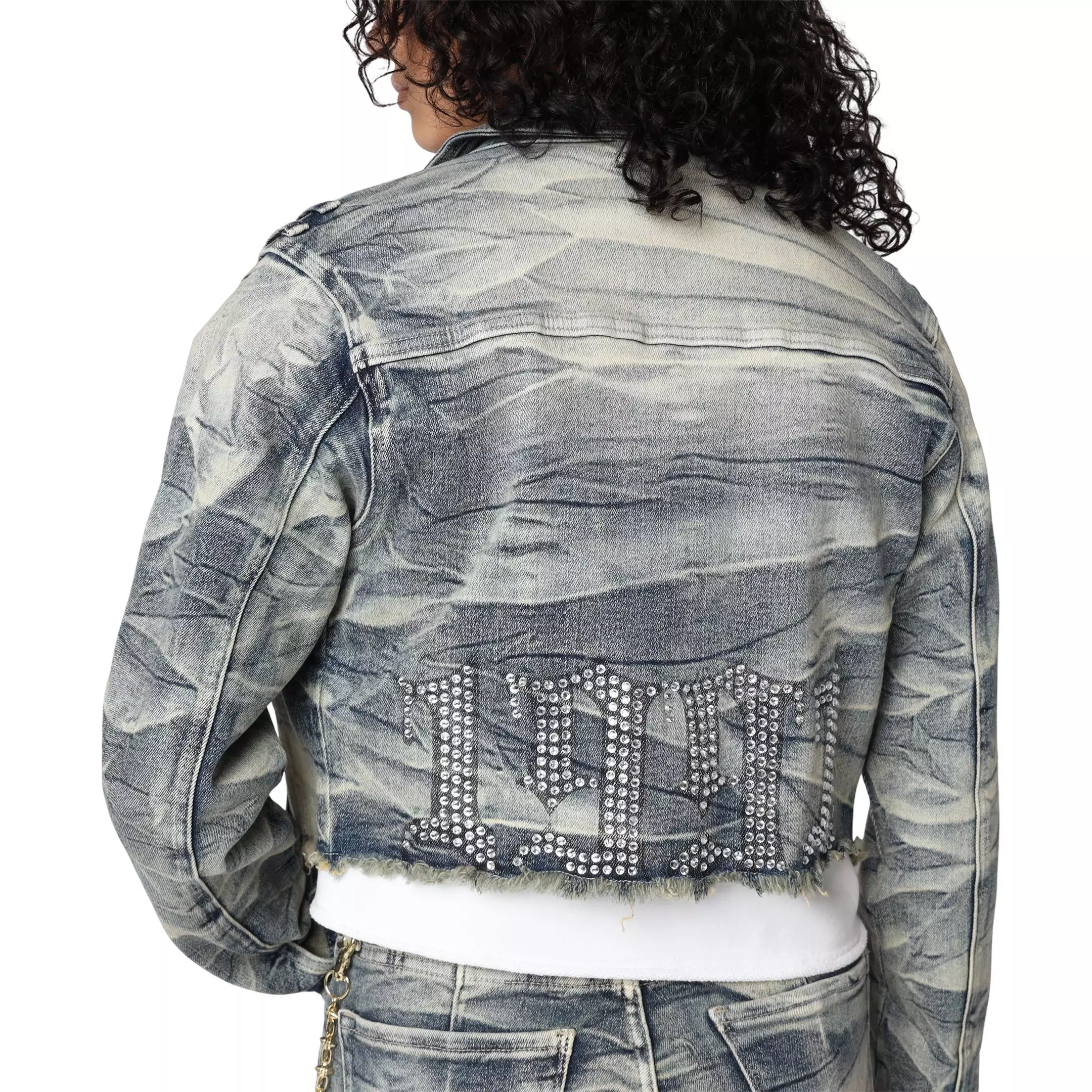 Smoke Rise Women's Chain Trucker Jacket - Denim - DENIM