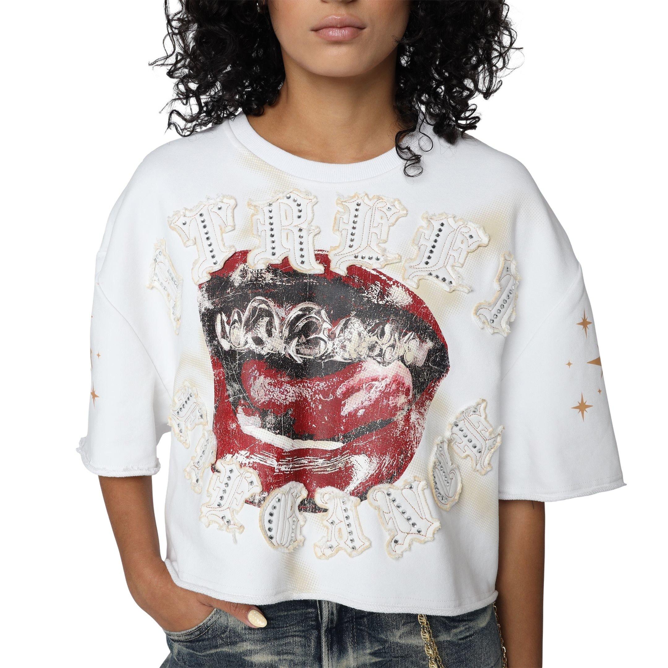 Smoke Rise Women's Chain Mouth Tee - White - WHITE Thumbnail View 1