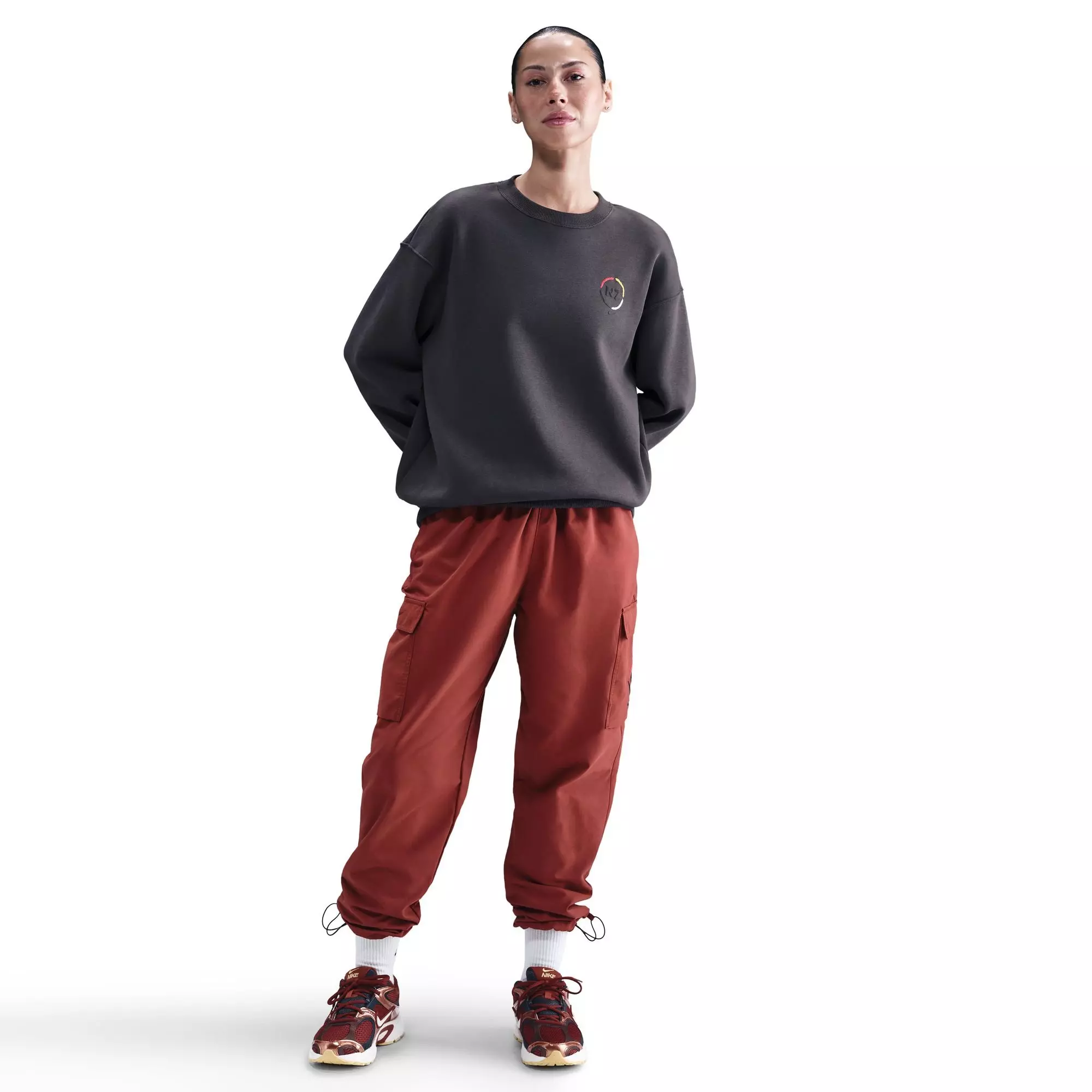 Nike N7 Oversized Phoenix Fleece Crew-Neck Sweatshirt - Anthracite - ANTHRACITE