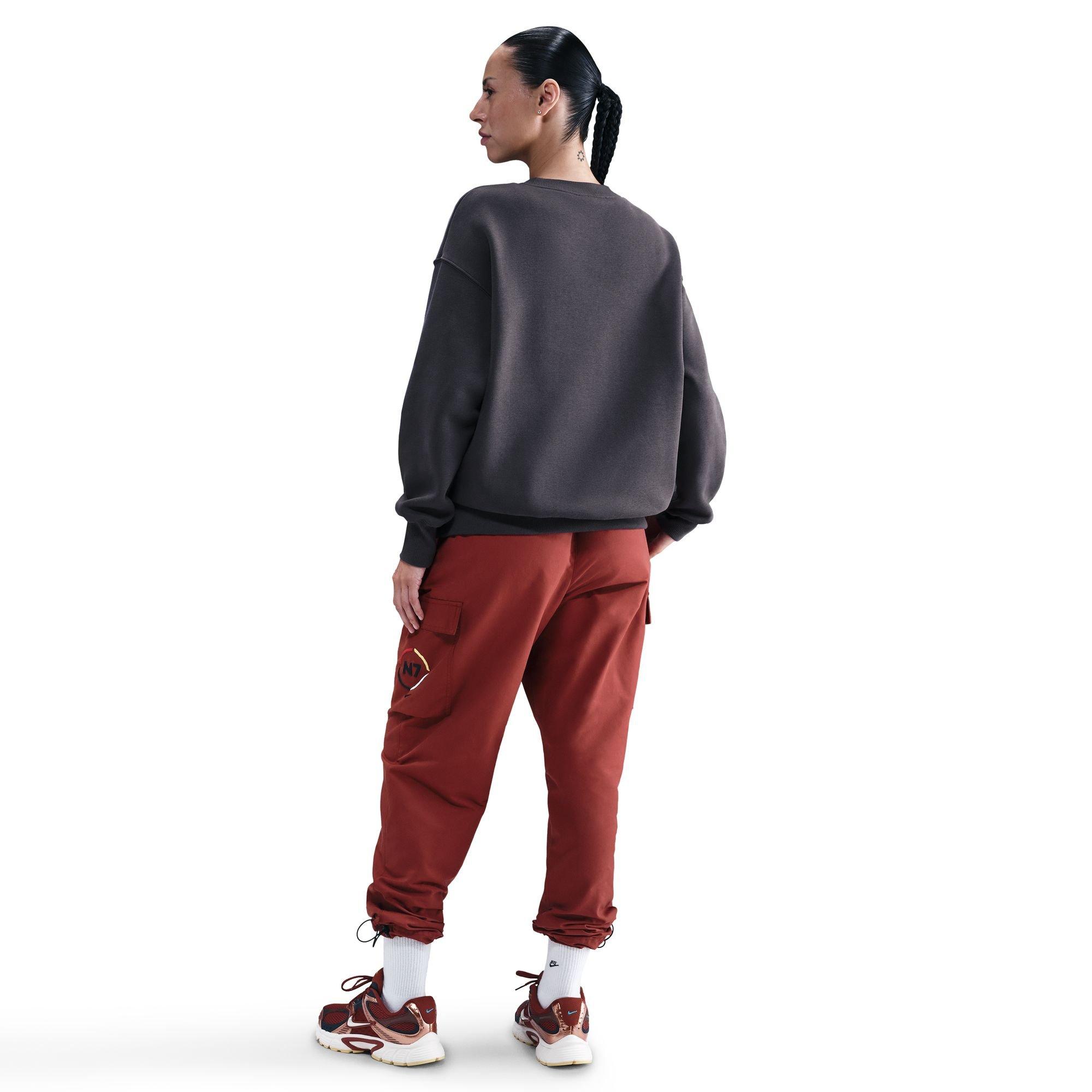 Nike N7 Oversized Phoenix Fleece Crew-Neck Sweatshirt - Anthracite - ANTHRACITE Thumbnail View 4