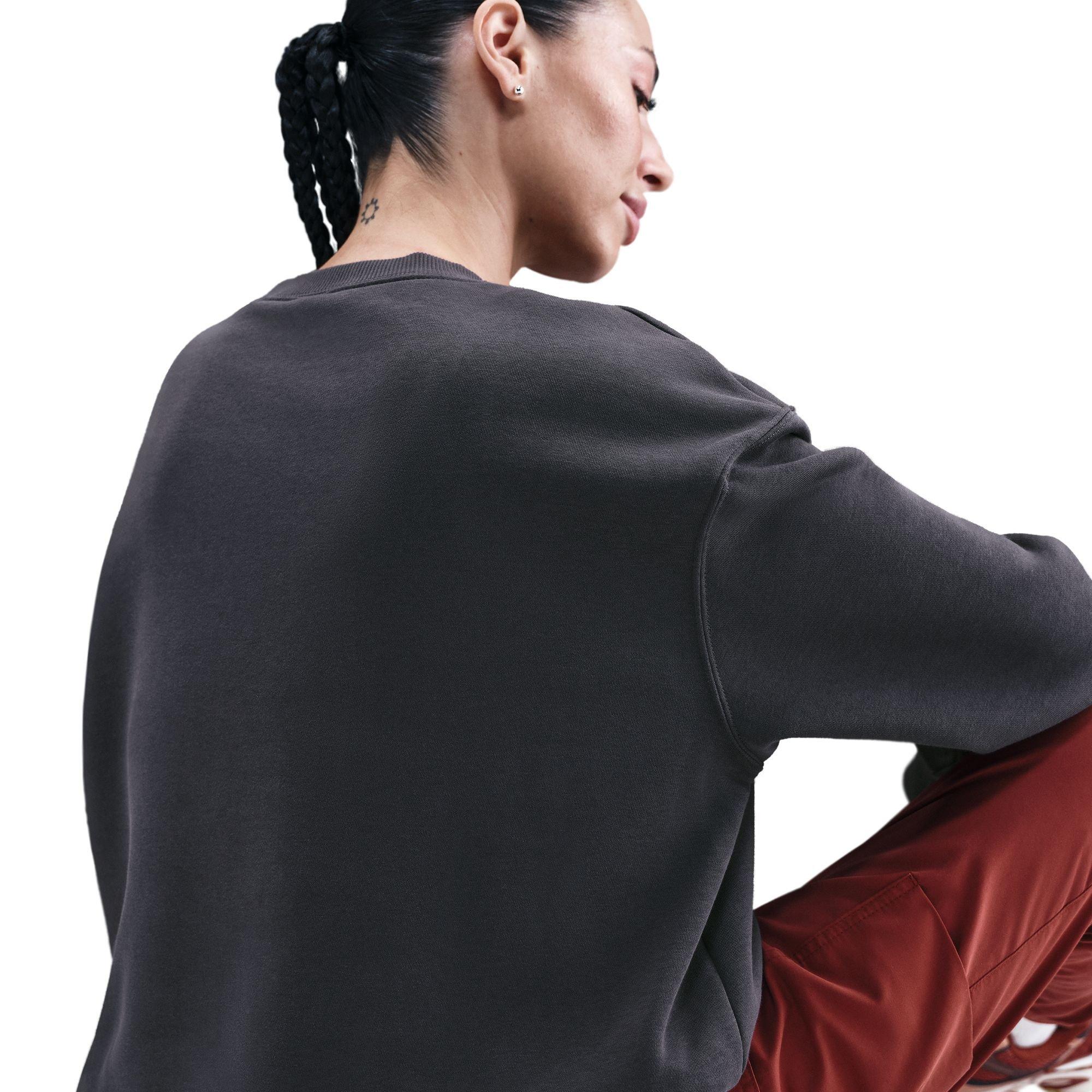 Nike N7 Oversized Phoenix Fleece Crew-Neck Sweatshirt - Anthracite - ANTHRACITE Thumbnail View 5