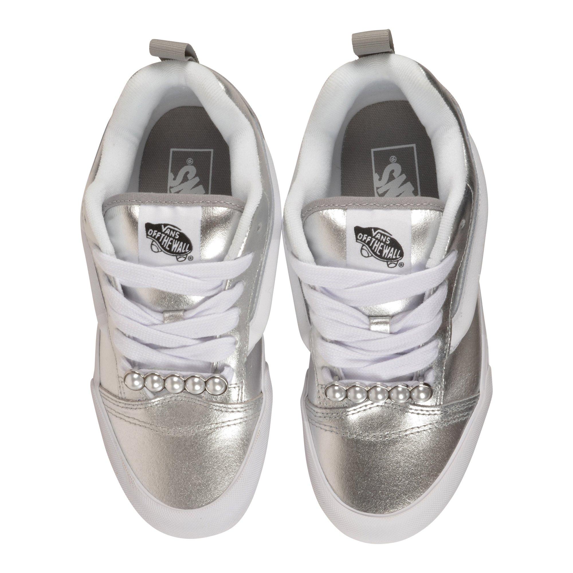 Vans Knu Skool "Metallic Silver/White" Women's Shoe - SILVER Thumbnail View 3