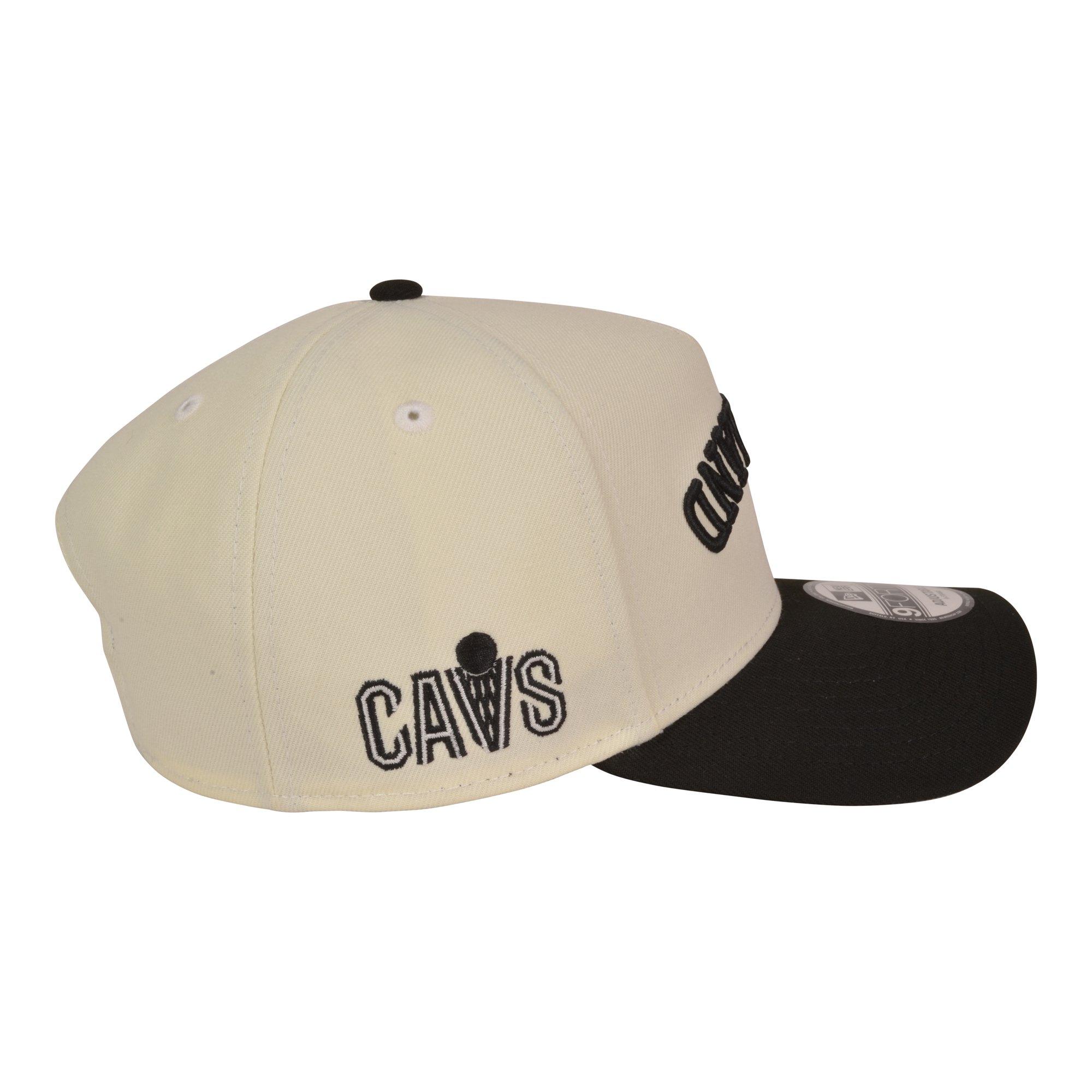 New Era Cleveland Cavaliers 9FORTY Upside Down Snapback Hat-Off White/Black