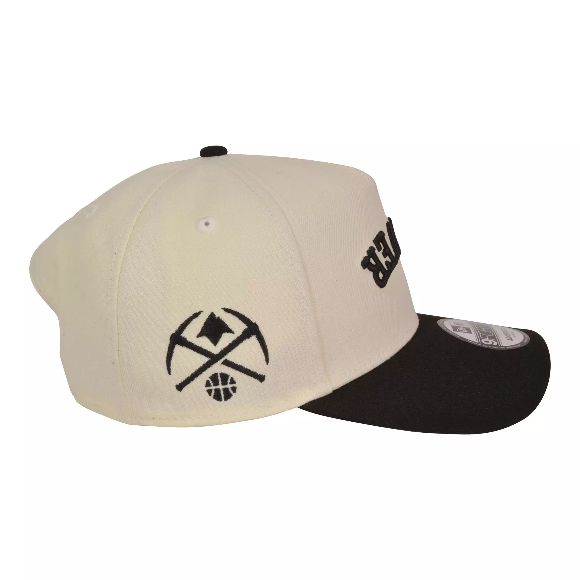 New Era Denver Nuggets 9FORTY Upside Down Snapback Hat-Off White/Black - OFF-WHITE/BLACK