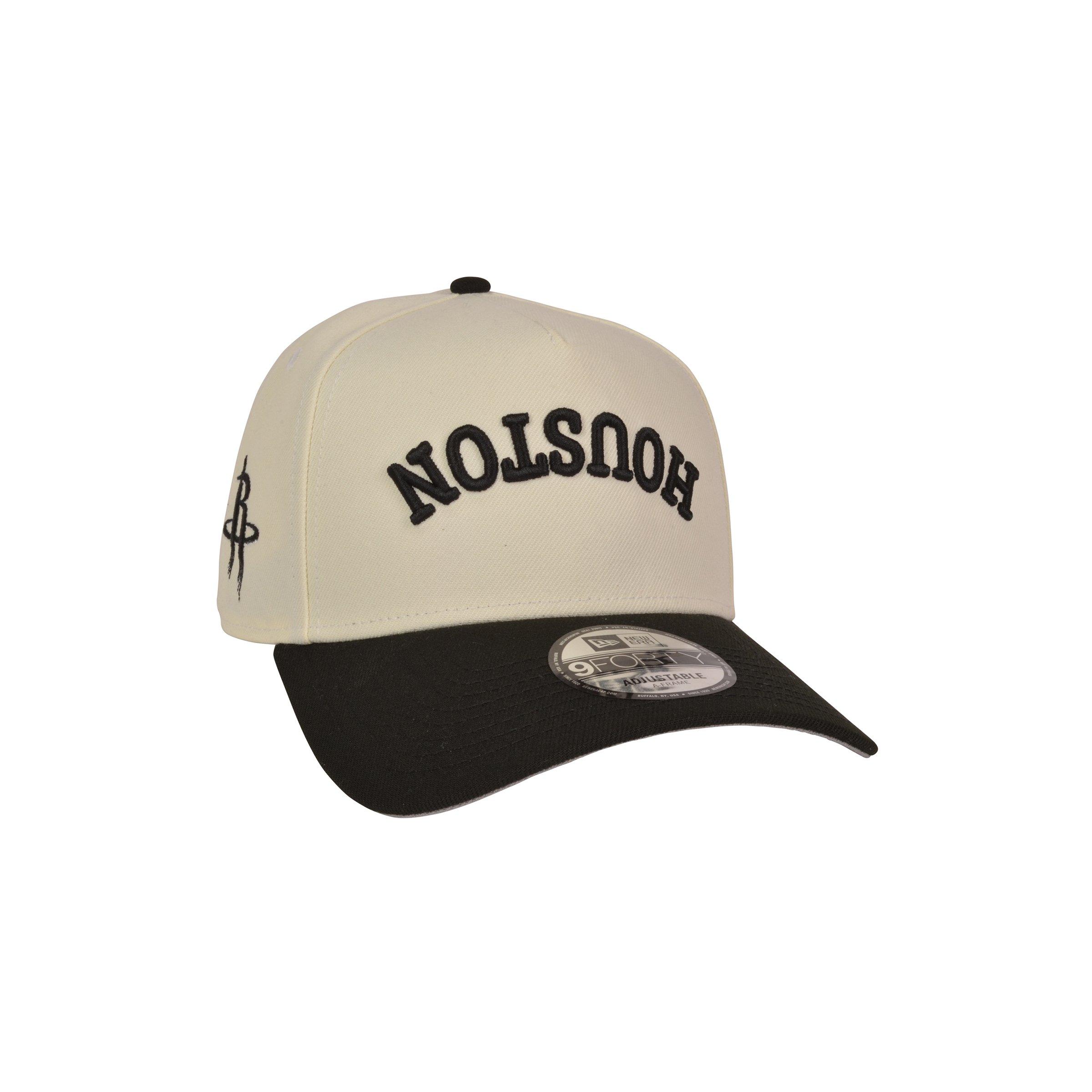 New Era Houston Rockets 9FORTY Upside Down Snapback Hat-Off White/Black