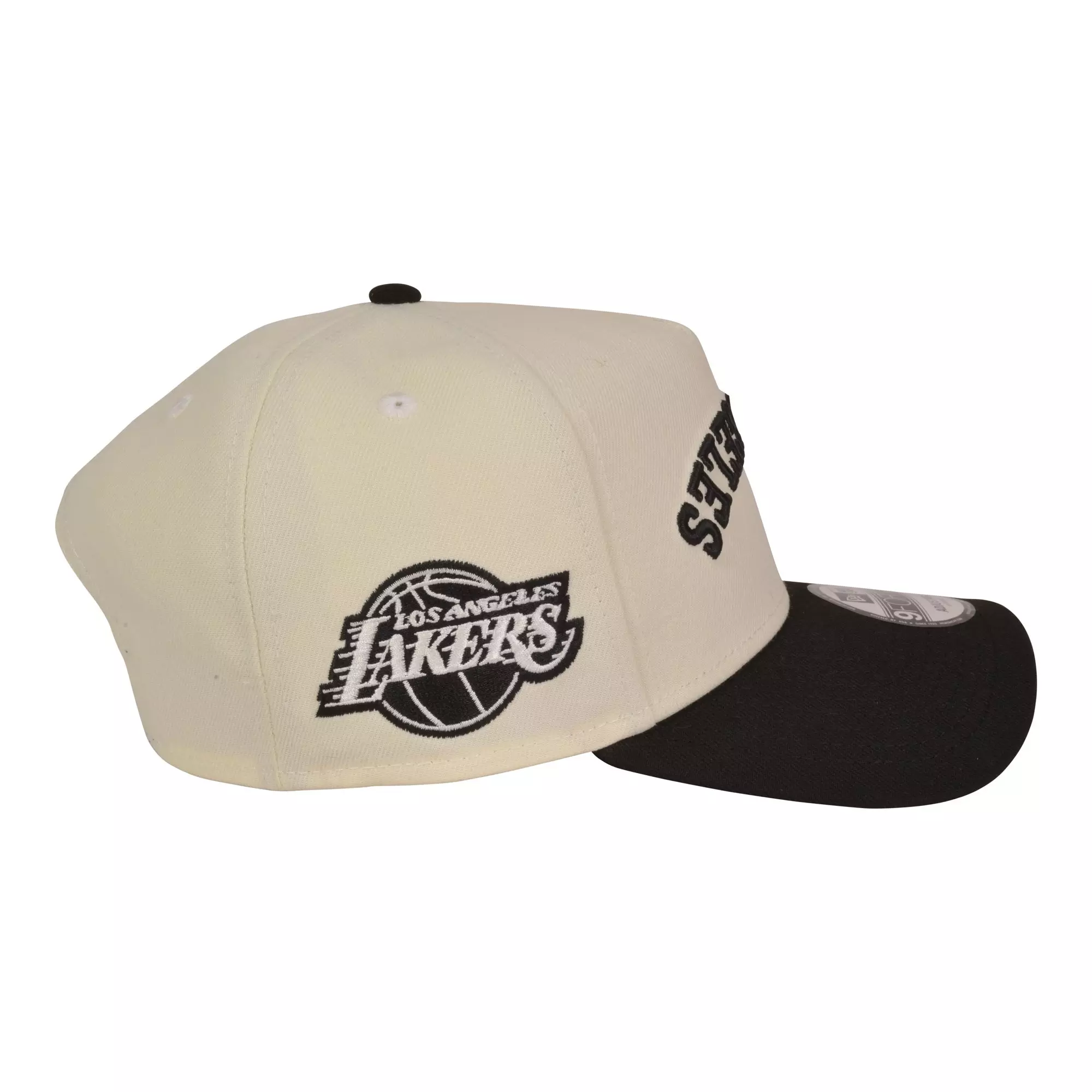 New Era Los Angeles Lakers 9FORTY Upside Down Snapback Hat-Off White/Black - OFF-WHITE/BLACK