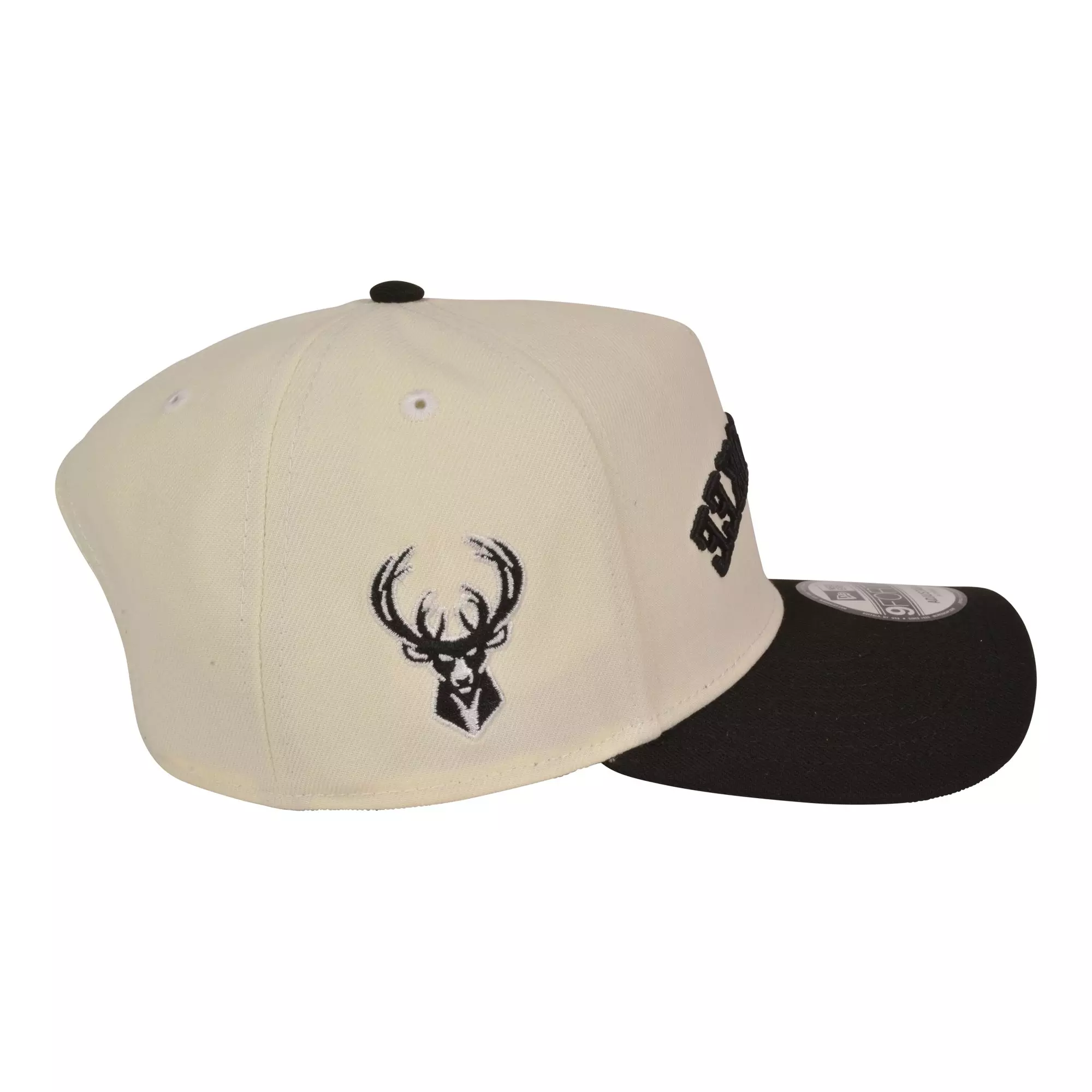 New Era Milwaukee Bucks 9FORTY Upside Down Snapback Hat-Off White/Black - OFF-WHITE/BLACK
