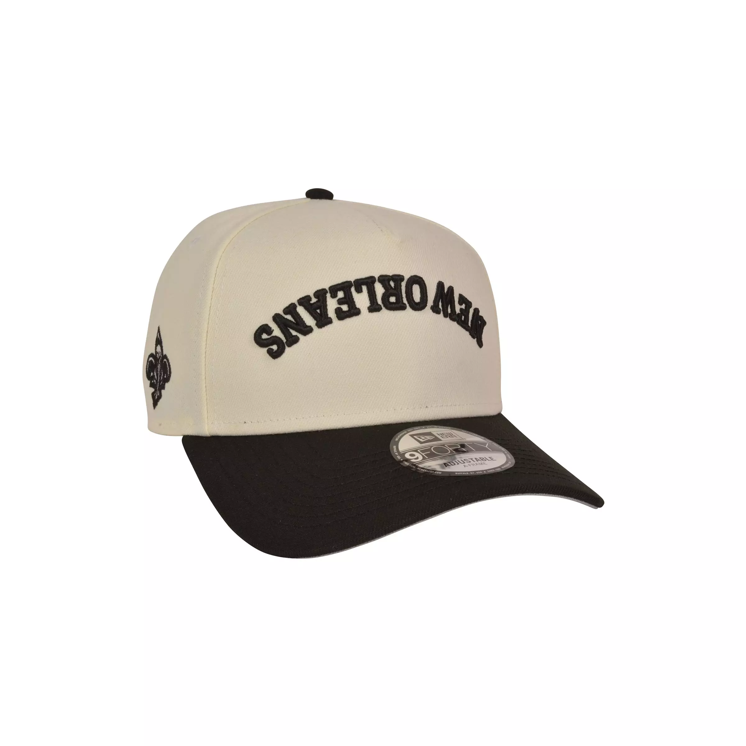 New Era New Orleans Pelicans 9FORTY Upside Down Snapback Hat-Off White/Black - OFF-WHITE/BLACK