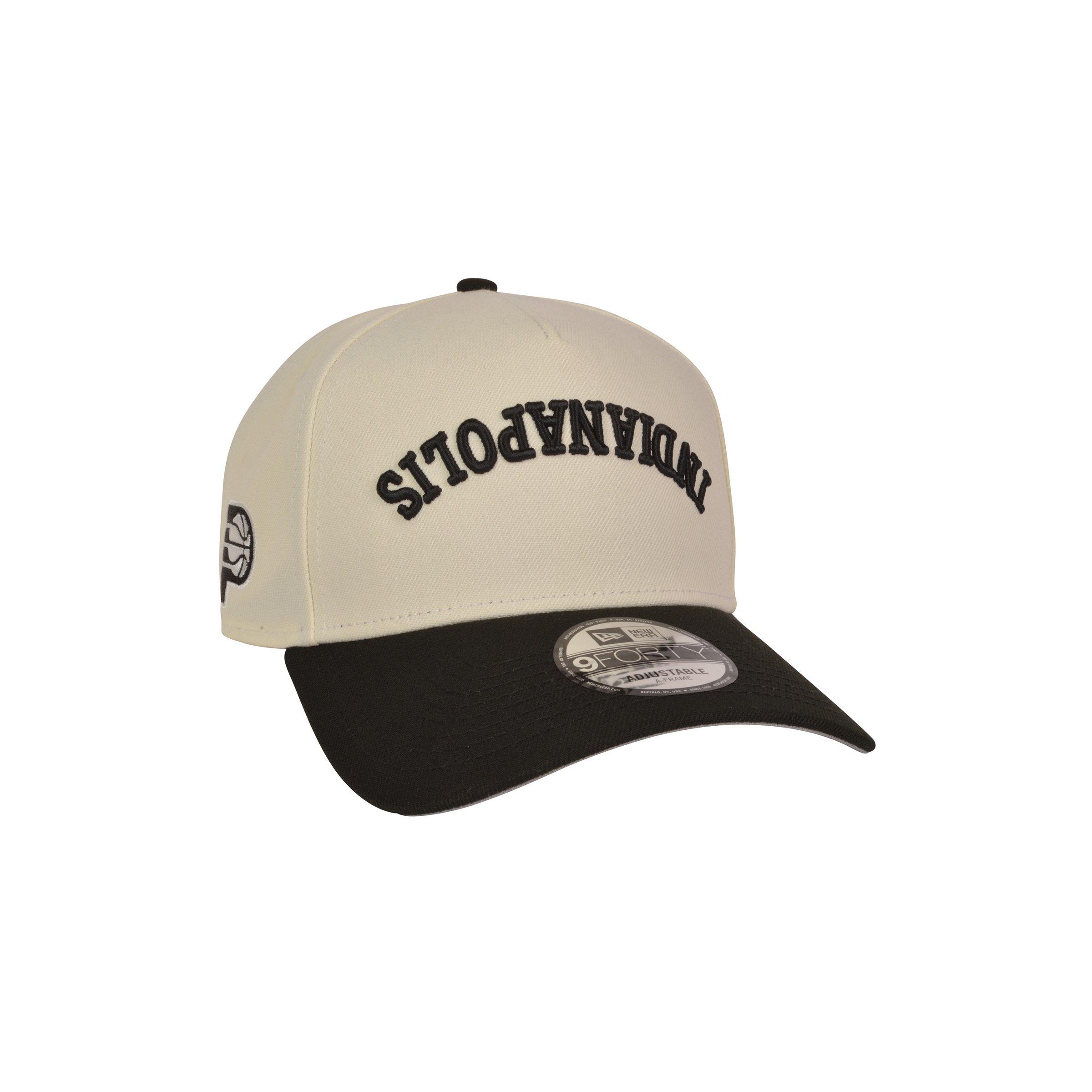 New Era Indiana Pacers 9FORTY Upside Down Snapback Hat-Off White/Black