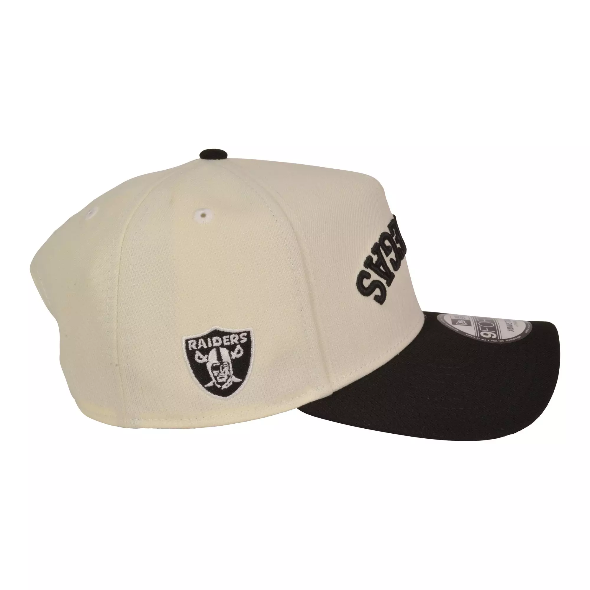 New Era Las Vegas Raiders 9FORTY Upside Down Snapback Hat-Off White/Black - OFF-WHITE/BLACK
