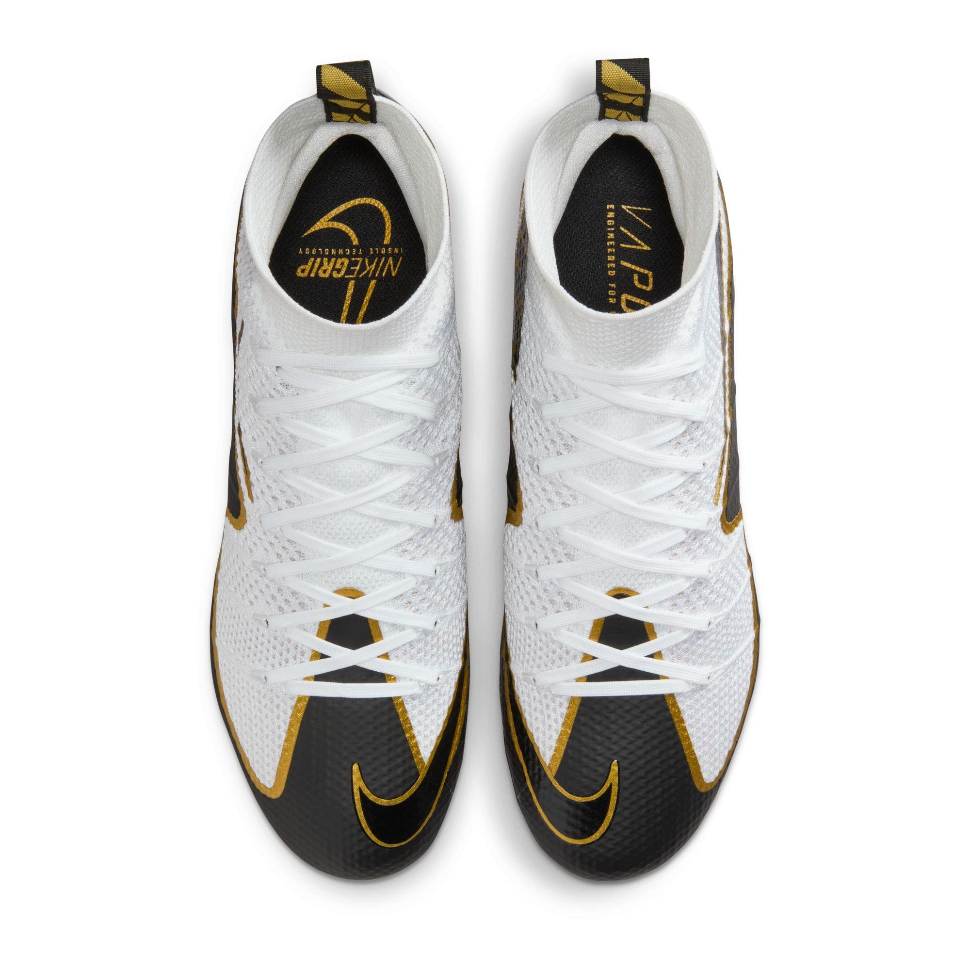 Nike Vapor Edge 360 "Untouchable" Men's Football Cleat - WHITE/BLACK/GOLD Thumbnail View 6